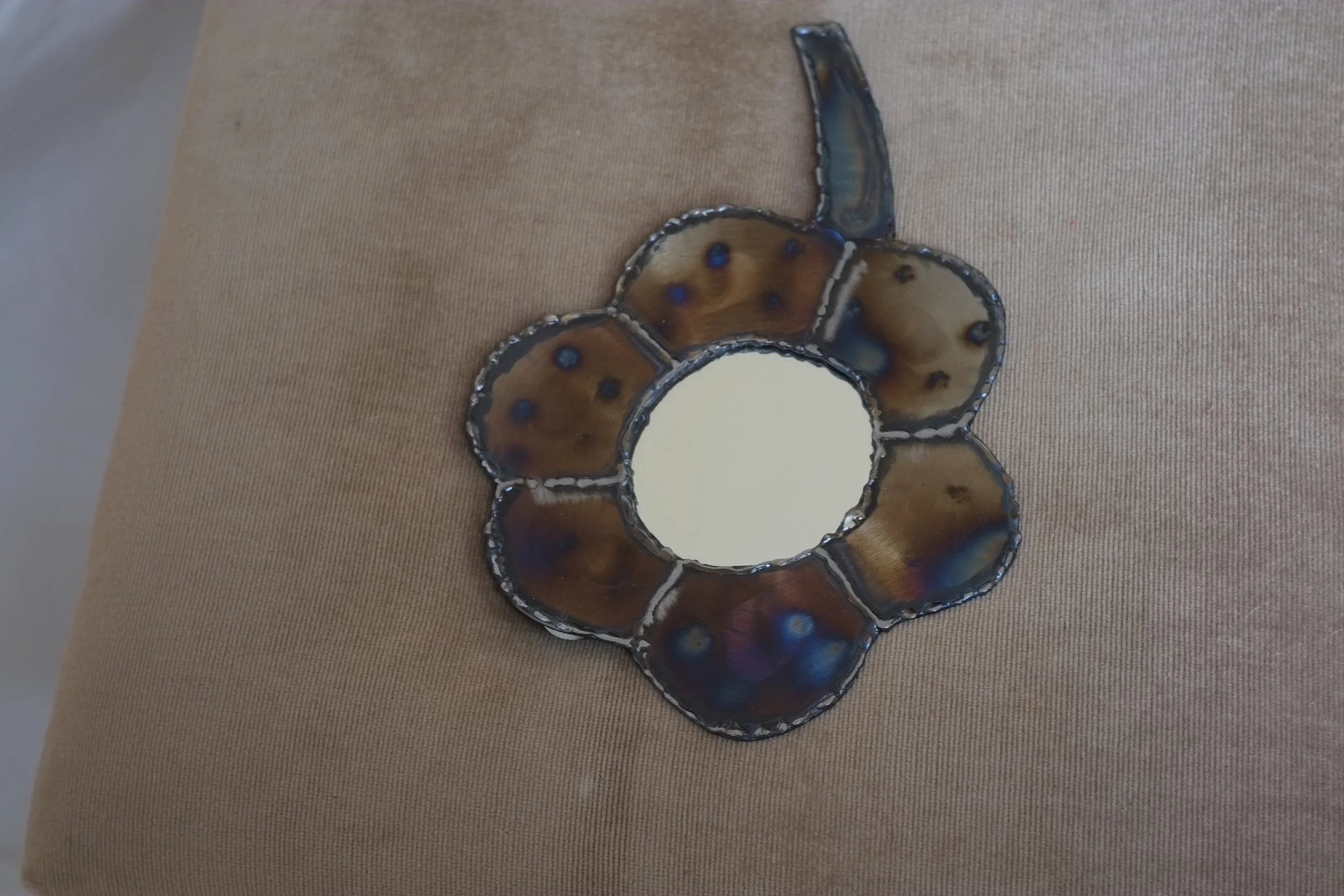 Handcrafted Flower Hand Mirror