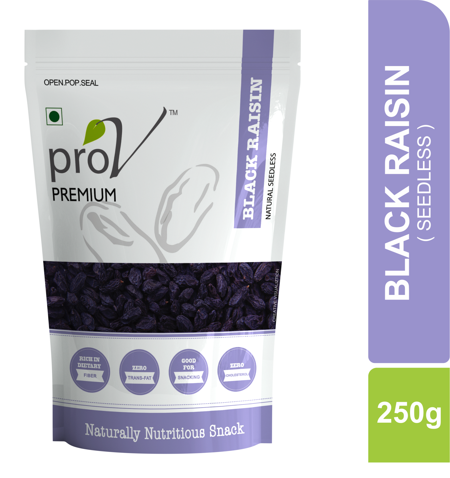 ProV Premium - Black Raisins 250g - Front3d.png