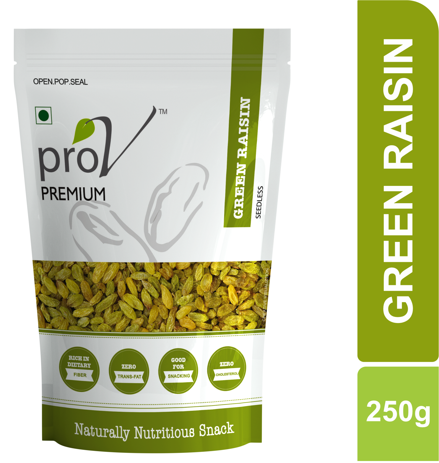 ProV Premium - Green Raisins 250g - Front3d.png