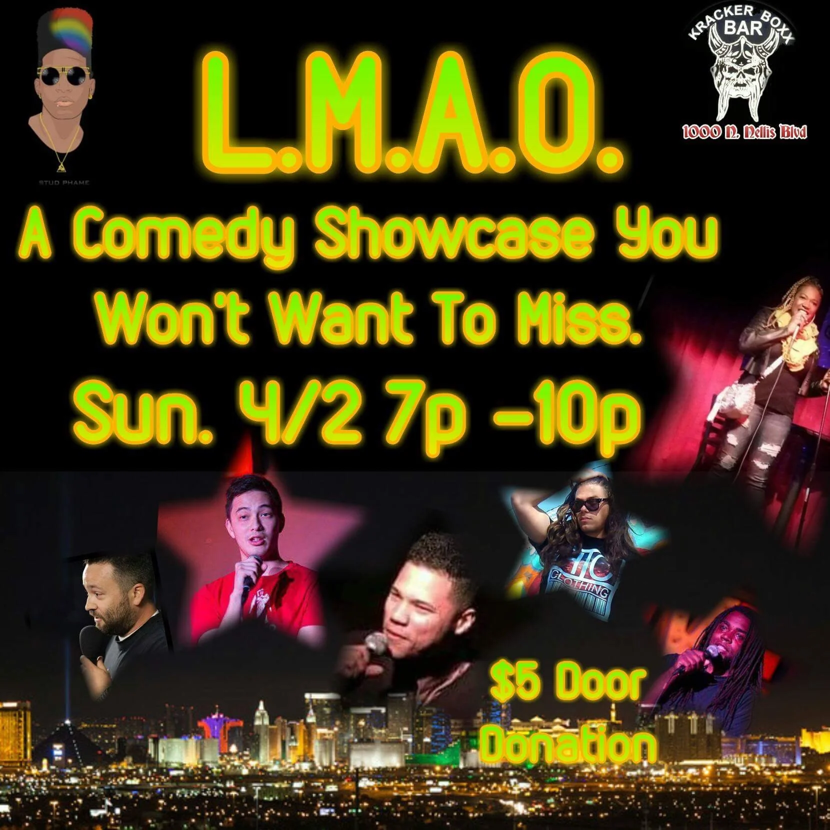 LMAO Comedy Showcase, Kracker Boxx Bar, Las Vegas, NV