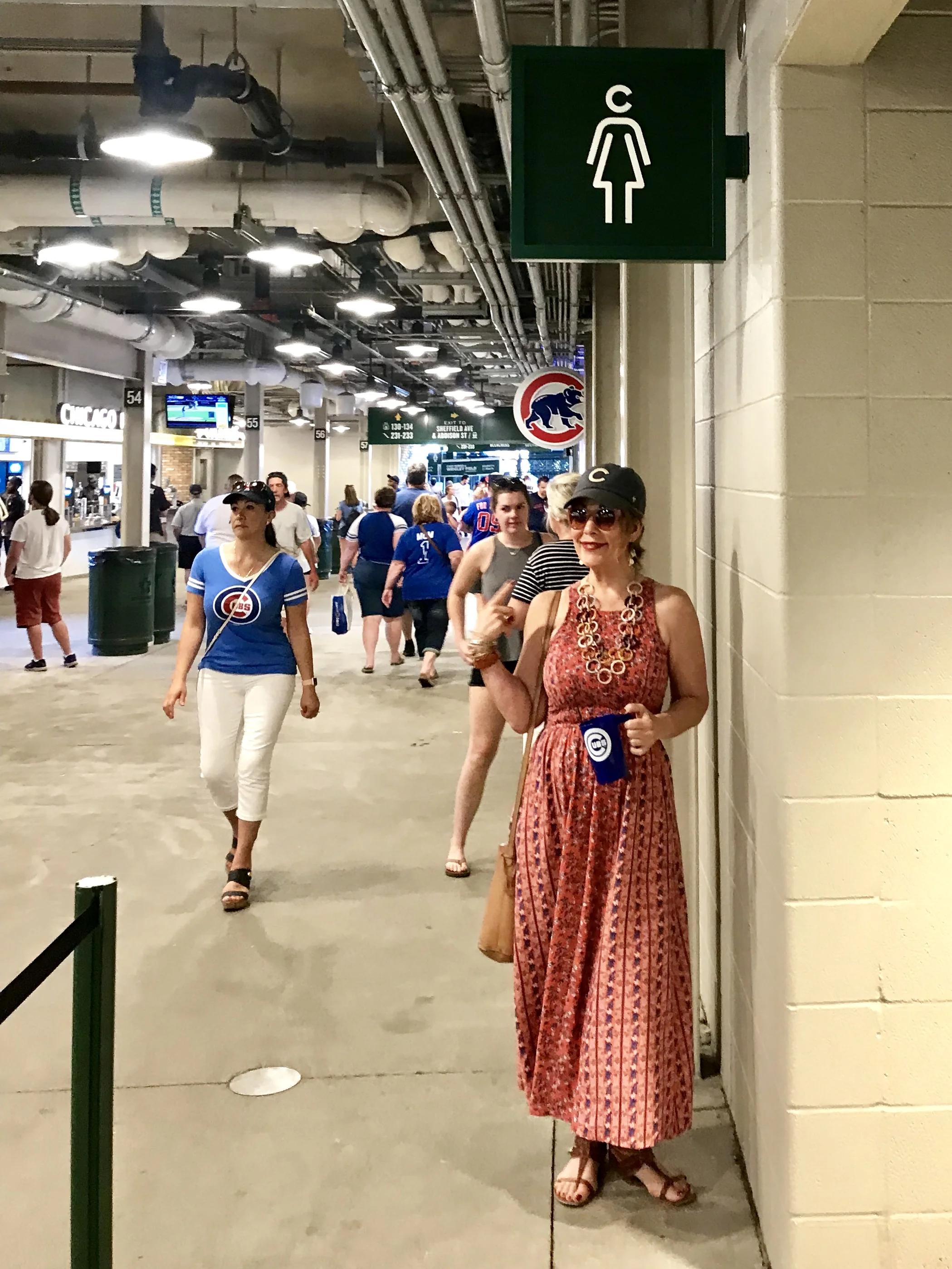 ADD AN UNEXPECTED TWIST. At Wrigley Field, the icons for the restrooms have the Cubby “C” icon instead of heads. A small thing, but kinda cool, and it lets you know they’ve put a lot of thought into the little touches. Consider clever brand-friendly signage or button copy on your site, for instance.