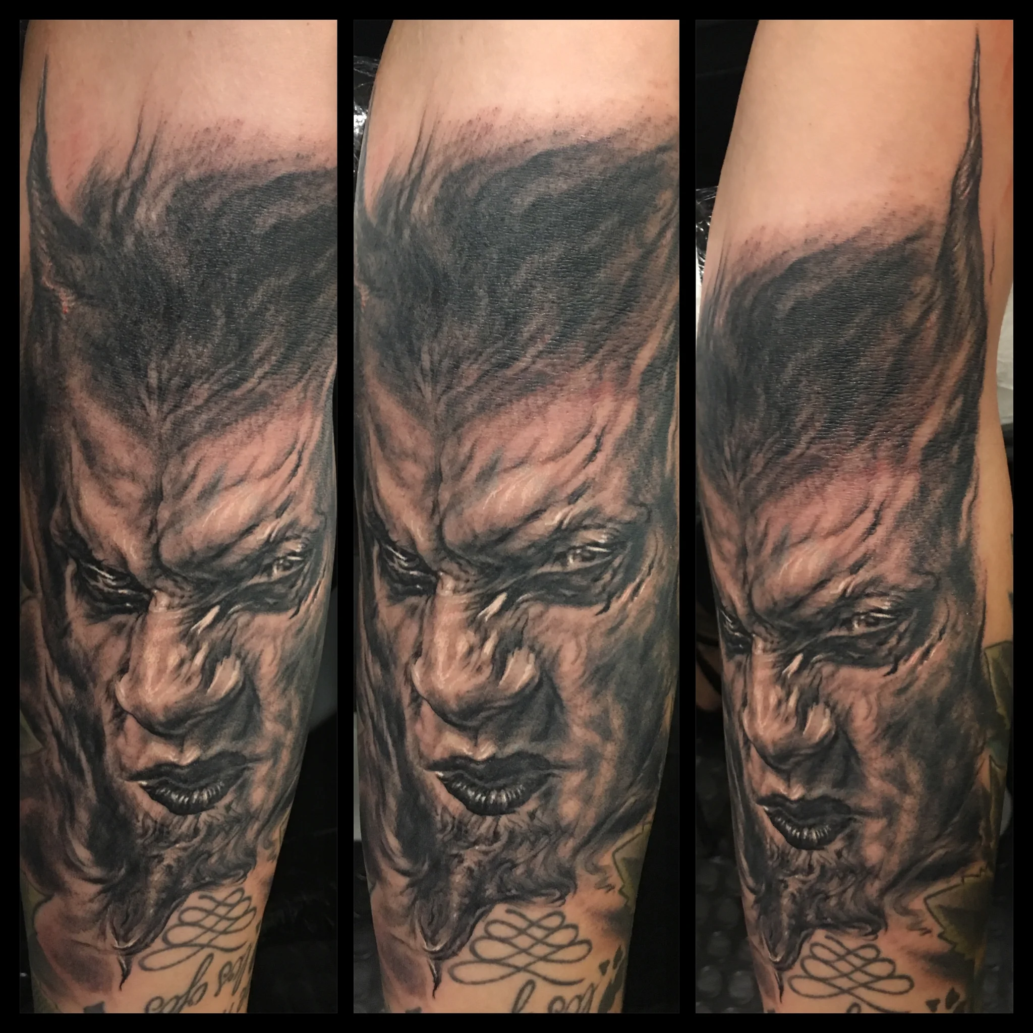 Dark realism tattoo by Benjamin Moss
