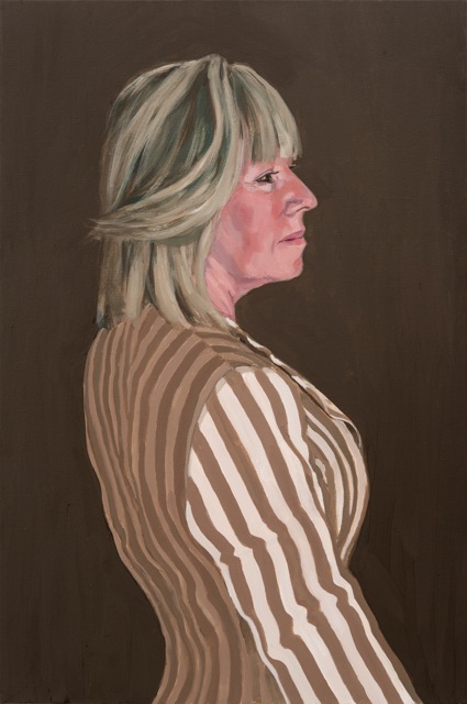 Lady in a striped jacket