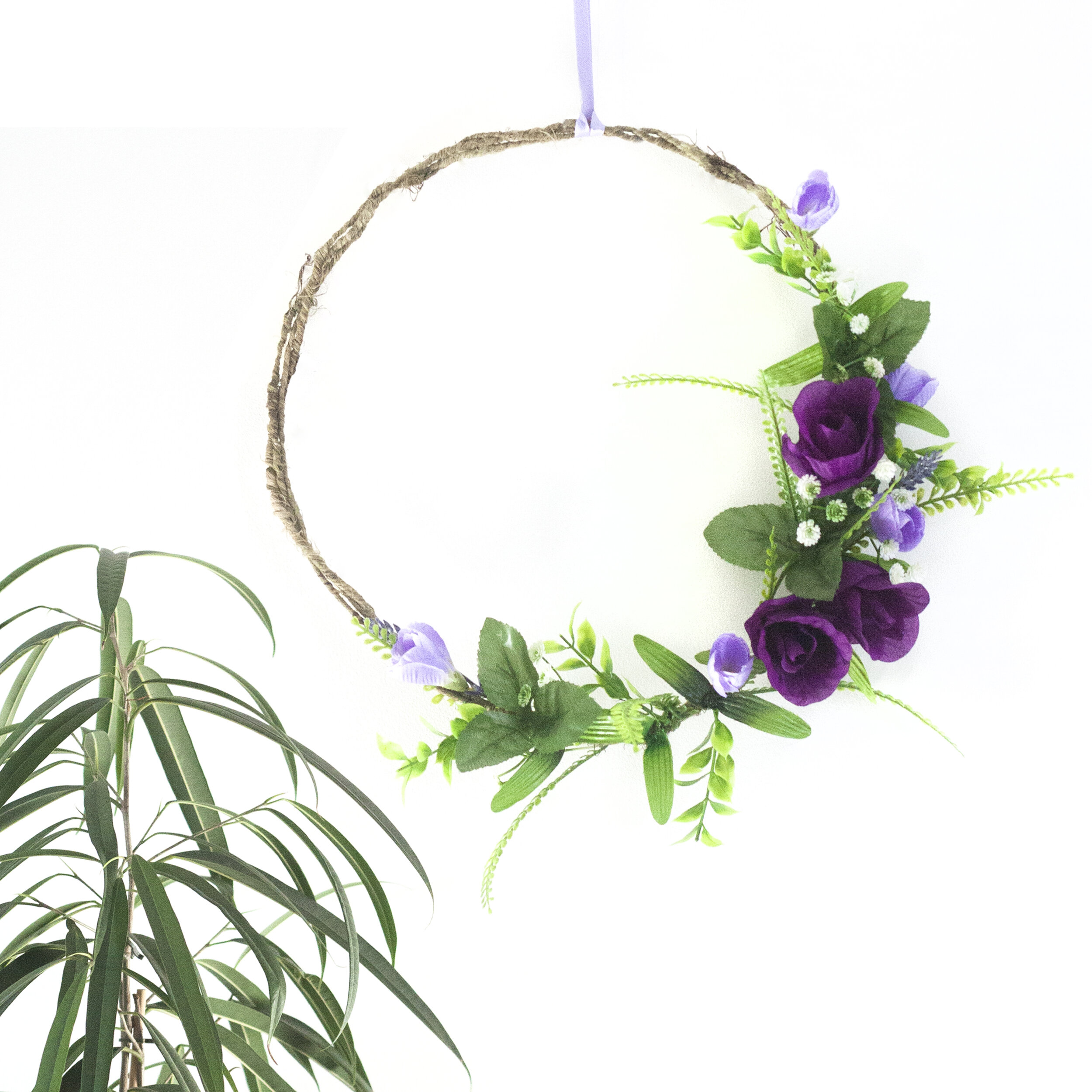 Spring Wreath Puple Hoop The Crafty Hen.jpg