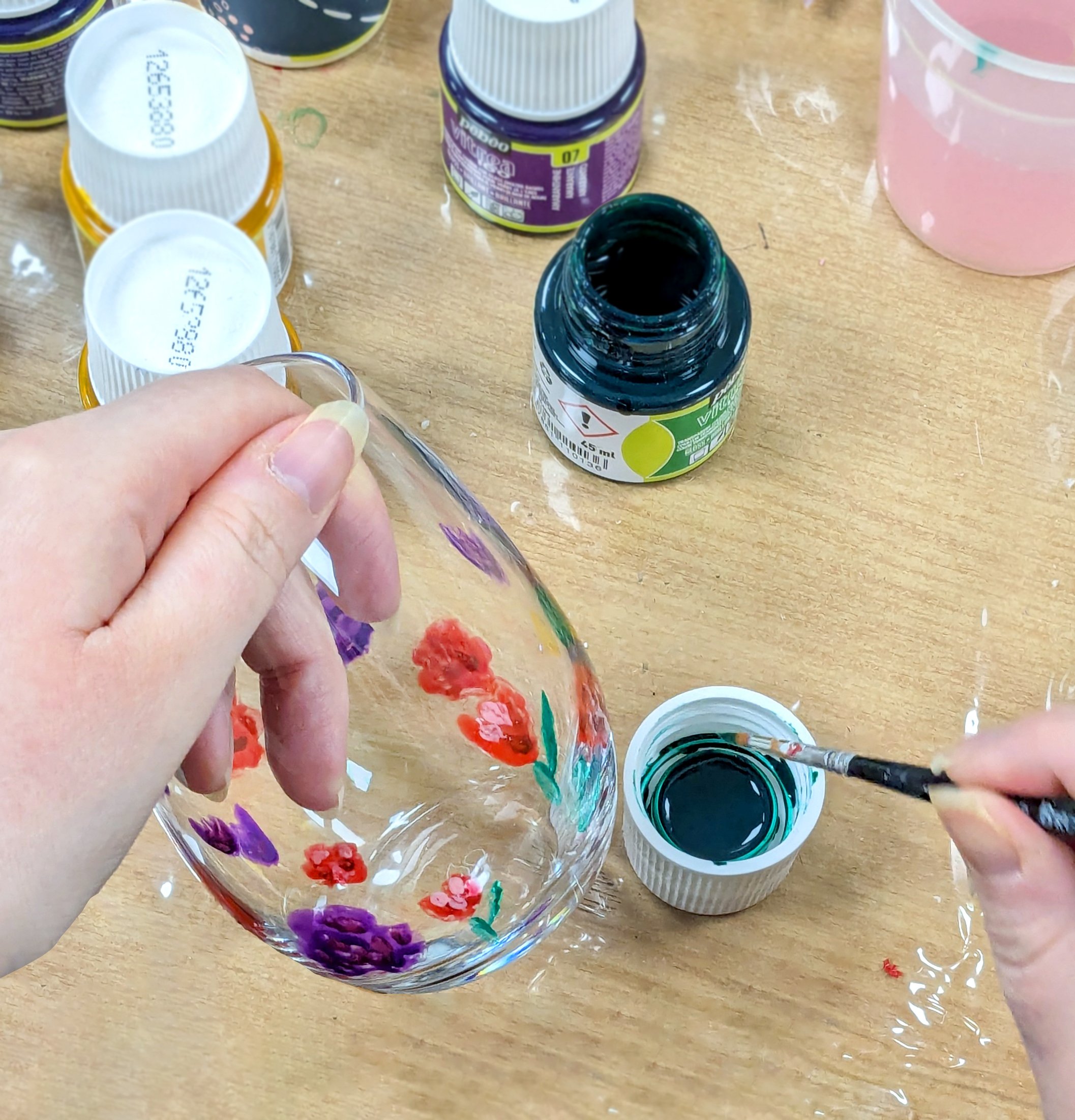 Arty Glass Painting Activity Team Building London The Crafty Hen.jpg