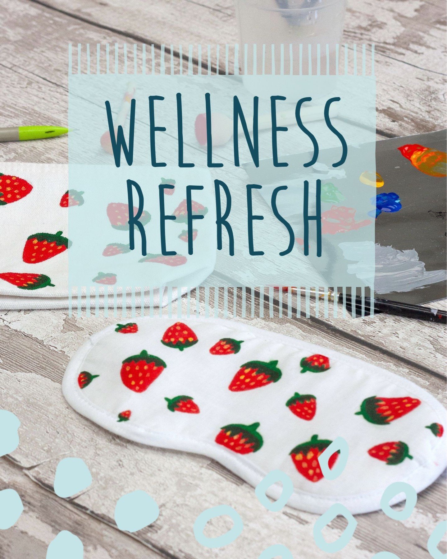 Now Available to Book : Team Wellness Refresh

Use our professional fabric paints to personalise a sleep mask and travel wash bag 🫧
A perfect relaxation session that can come to your office!
We&rsquo;ll be on hand offering tips and step by step guid