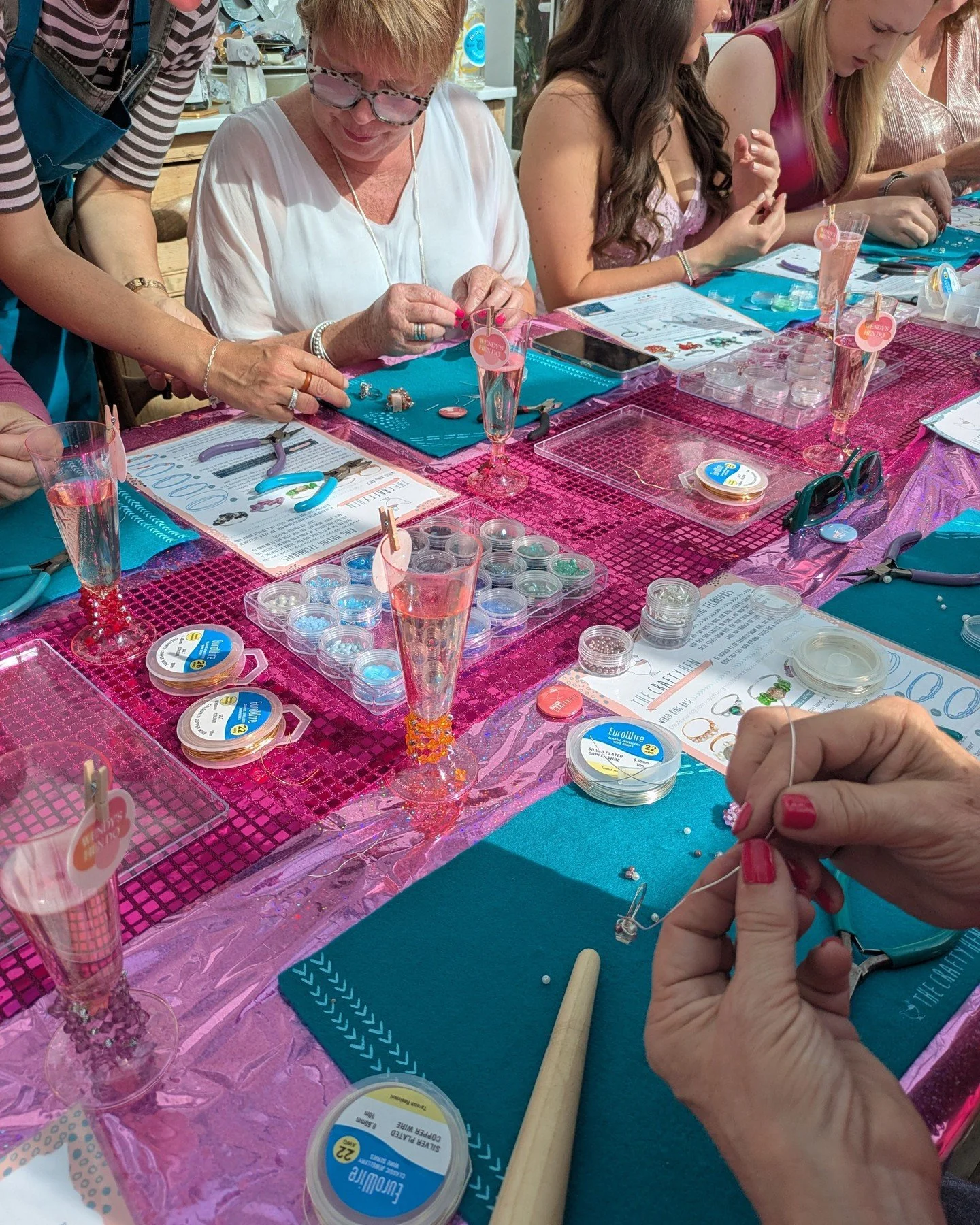 Cocktail Ring Making ✨ 💍 

Use beaded jewellery techniques to create rings tailored to you!
Available for in person workshops and as a handy DIY crafty kit in four colour-ways.

Perfect for hen parties and birthdays, cocktail ring workshops have the