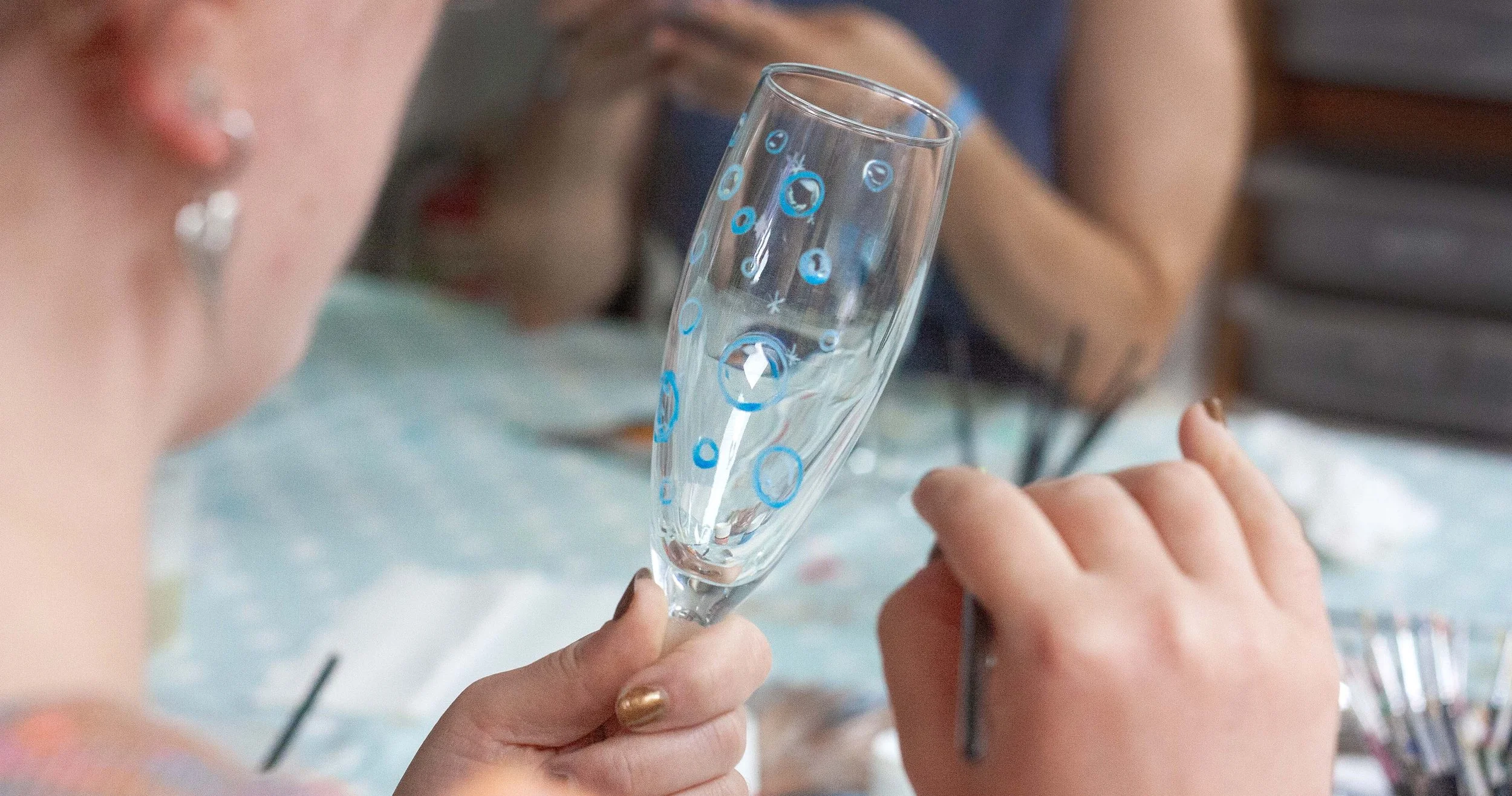 Champagne Flute Handpainted Kit The Crafty Hen.jpg