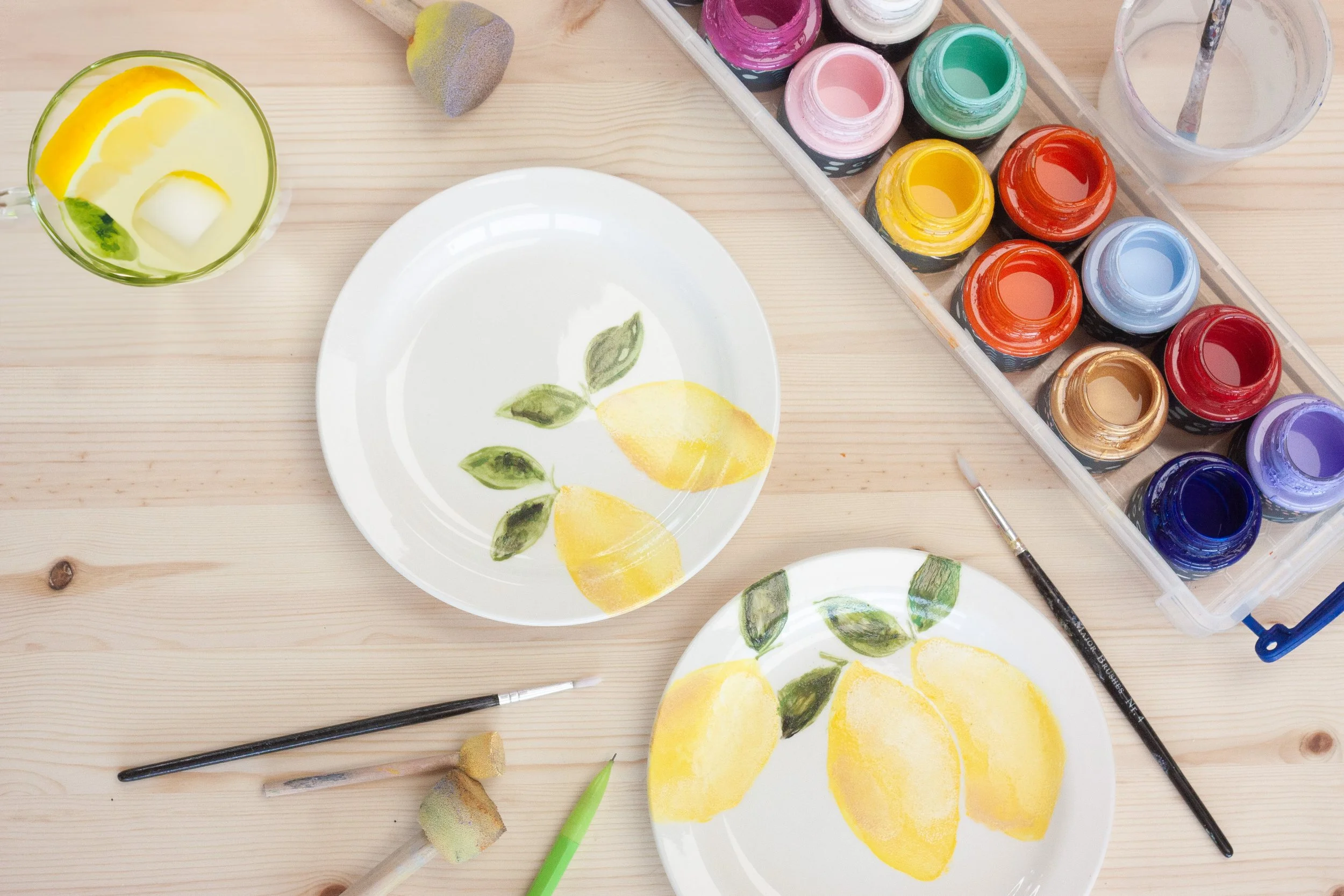 Pernod Lemon Tapas Plate PaintingThe Crafty Hen.jpg