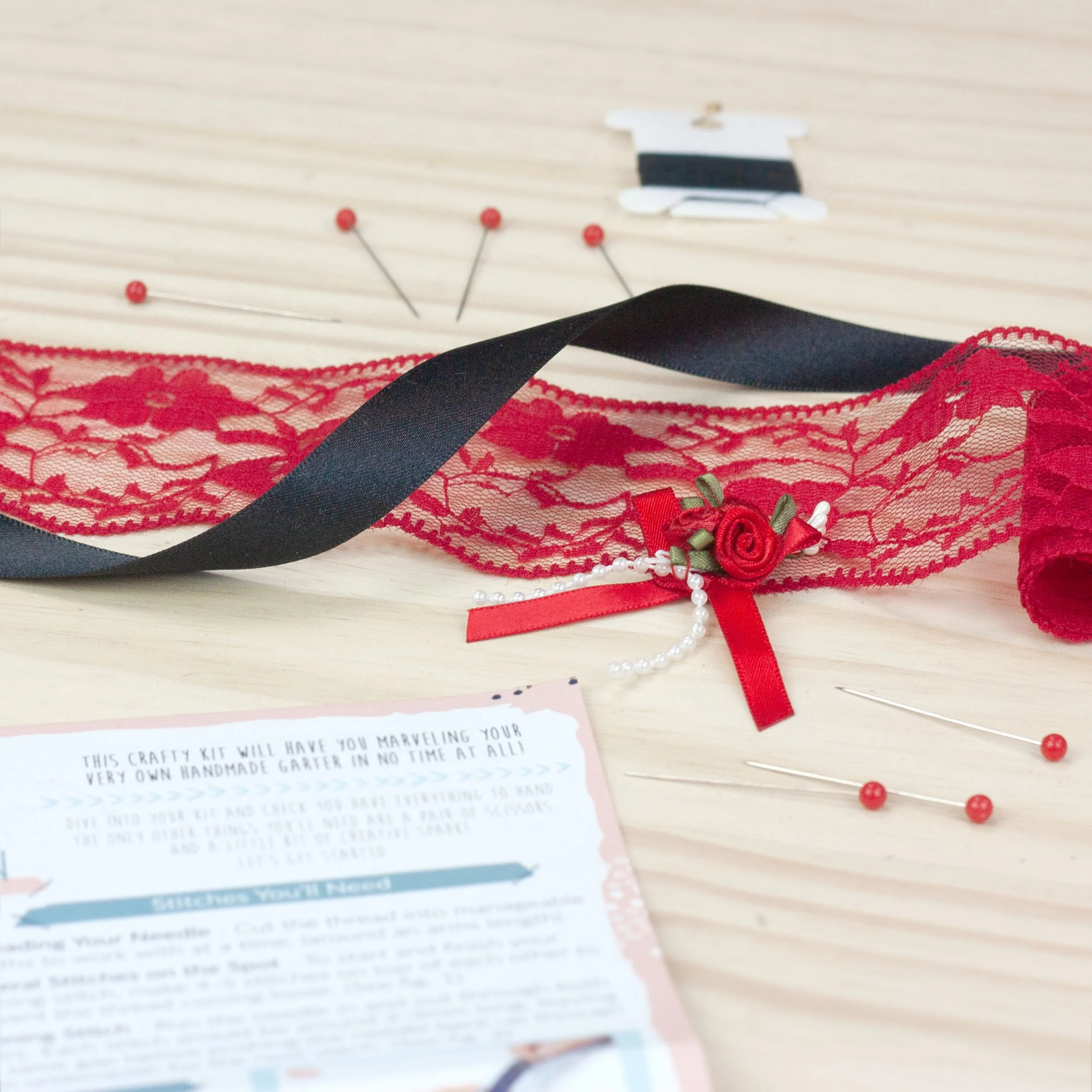Garter DIY Kit Red Black The Crafty Hen.jpg