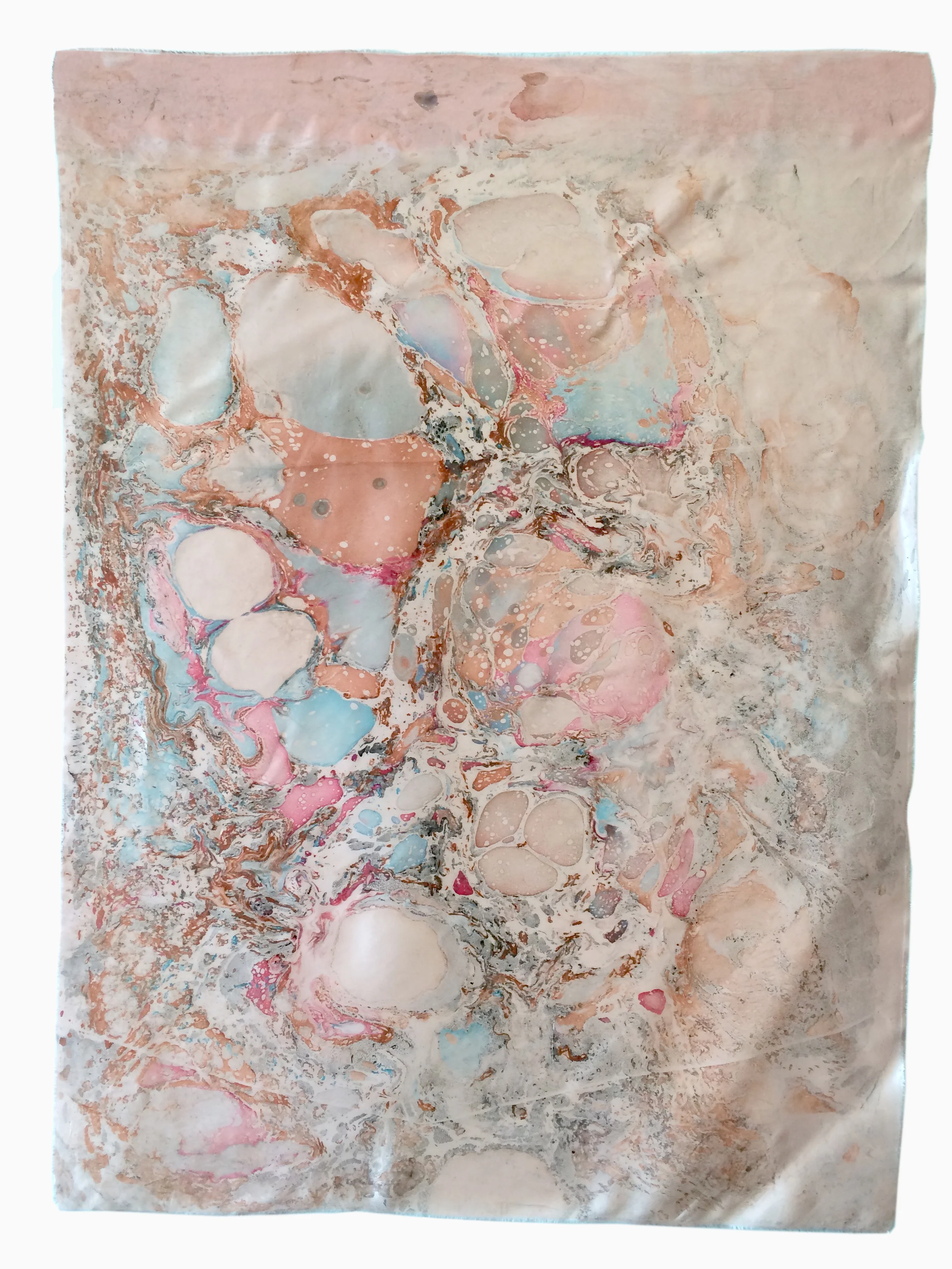 Marmorierung #3, 2016 Ölfarbe auf Satin ca. 100 x 80 cm