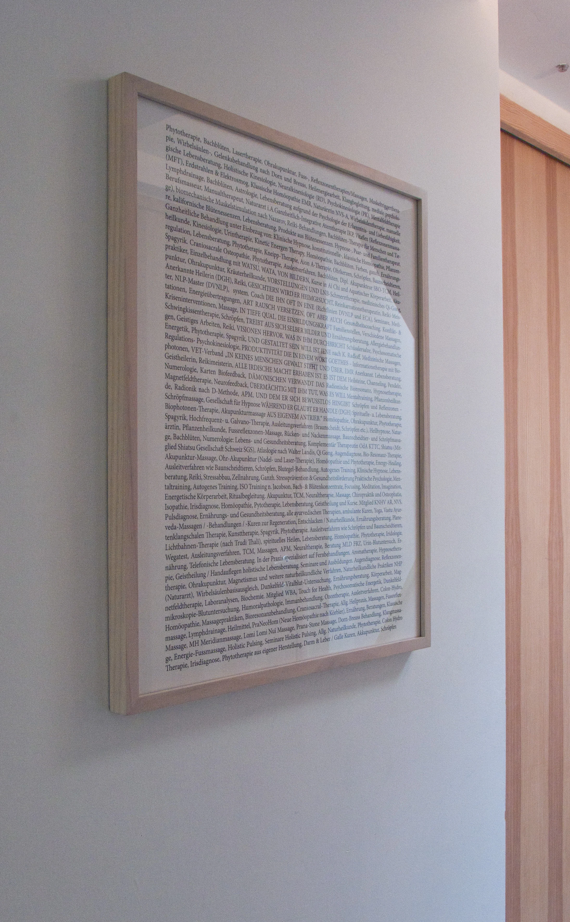 Blatt mit einer Auflistung von verschiedenen im Kanton Appenzell praktizierten Heilmethoden