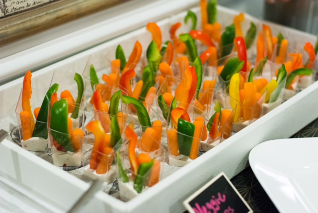 Pro tip: When ordering veggies from the grocery store, ask for long strips of peppers, celery and carrots. Then all you have to do is squirt the ranch in and BADA BING BADA BOOM