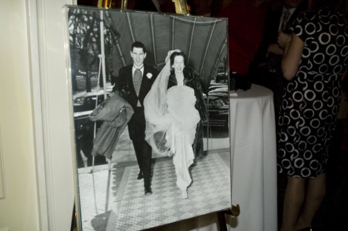 We had their wedding picture outside of the reception doors for all to see!