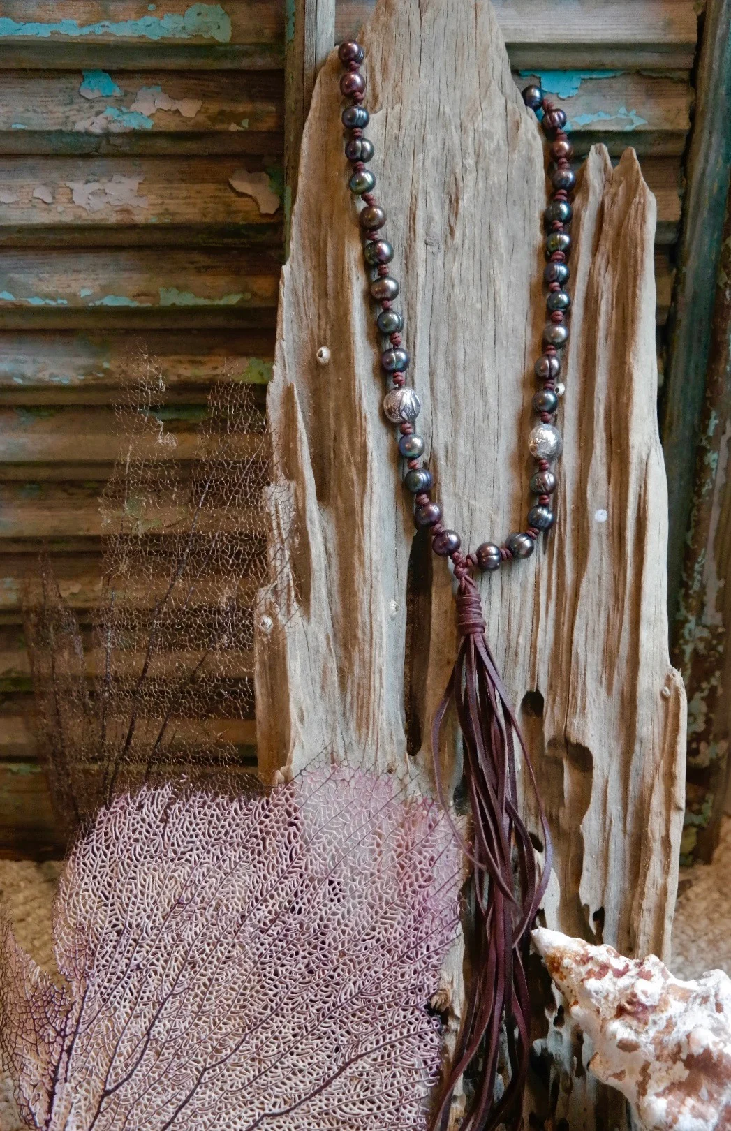 36" Peacock Pearl with tassel