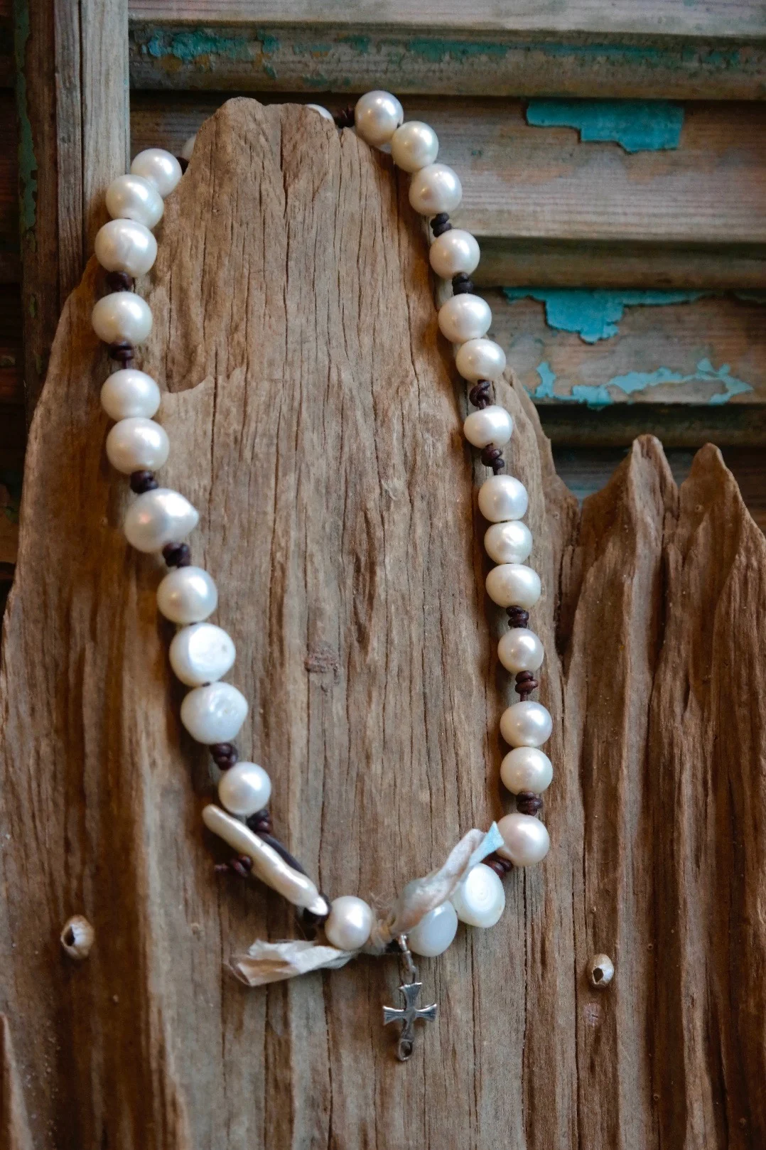 Freshwater Pearl with African Silk Sari