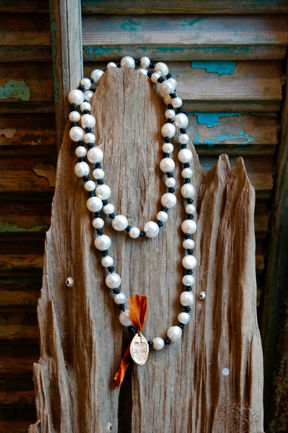 Full Strand Pearl & Sacred Heart