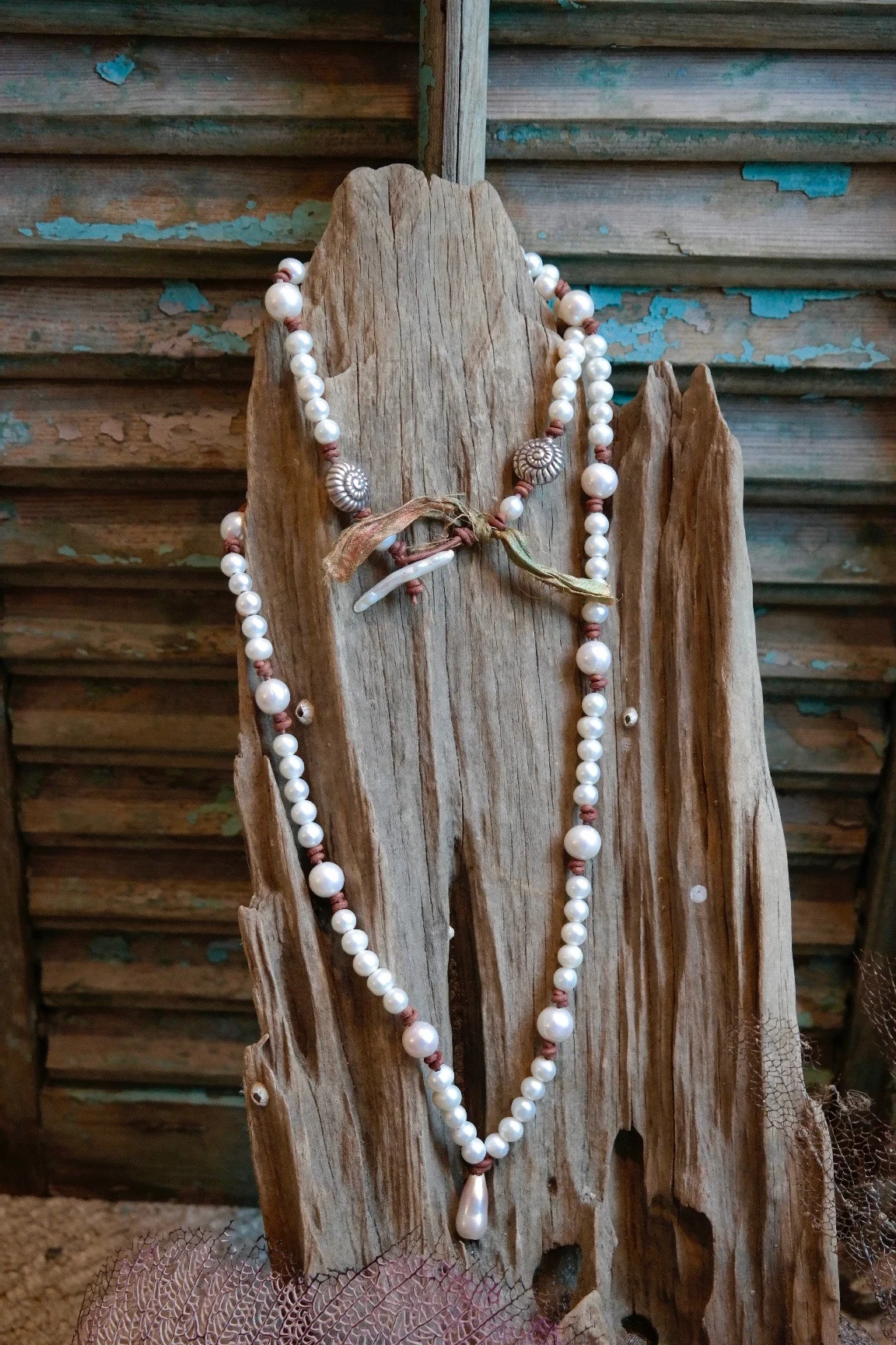 Teardrop Pearl & Nautilus Shells