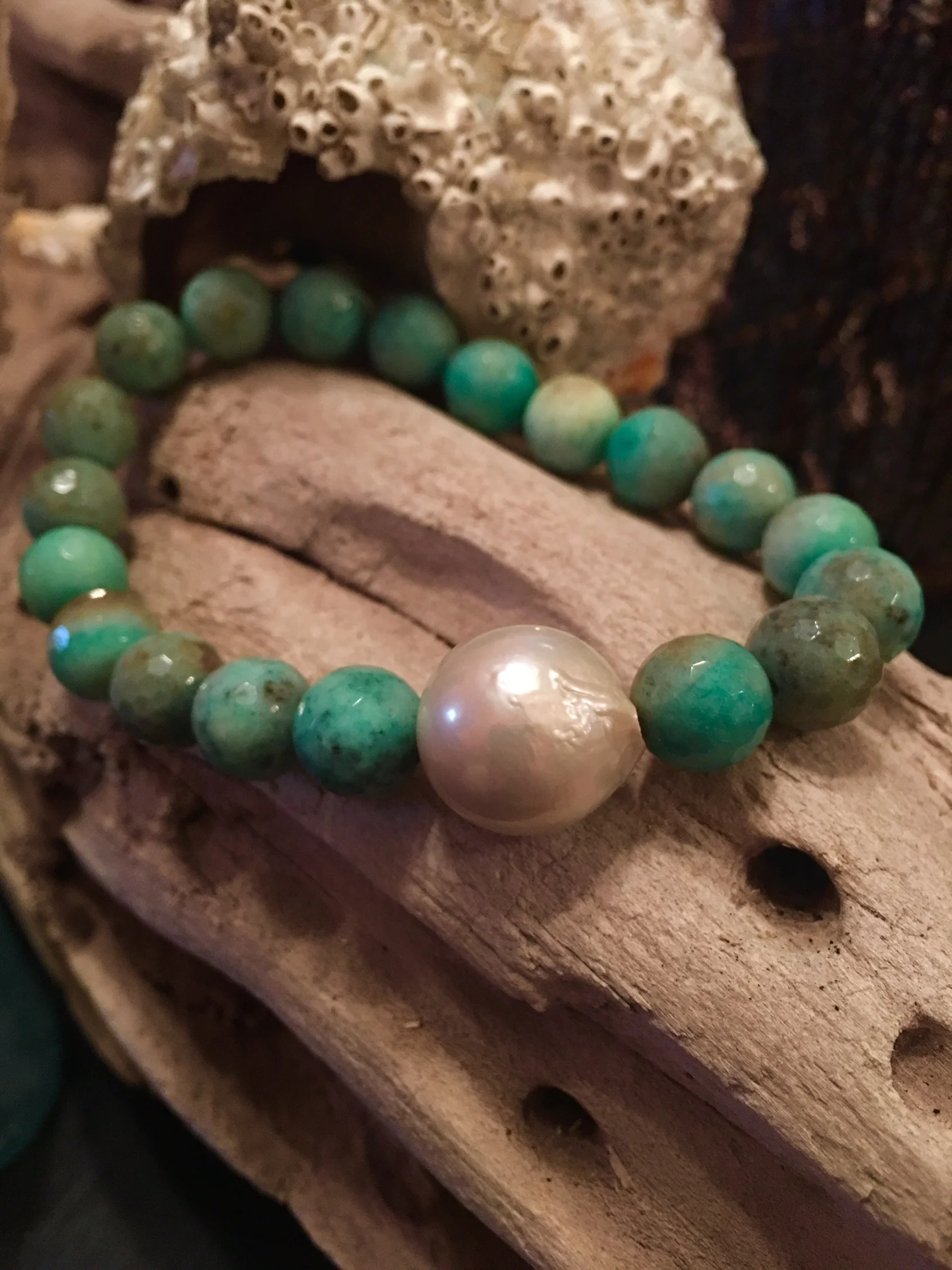 Turquoise crystal & Kasumi Pearl