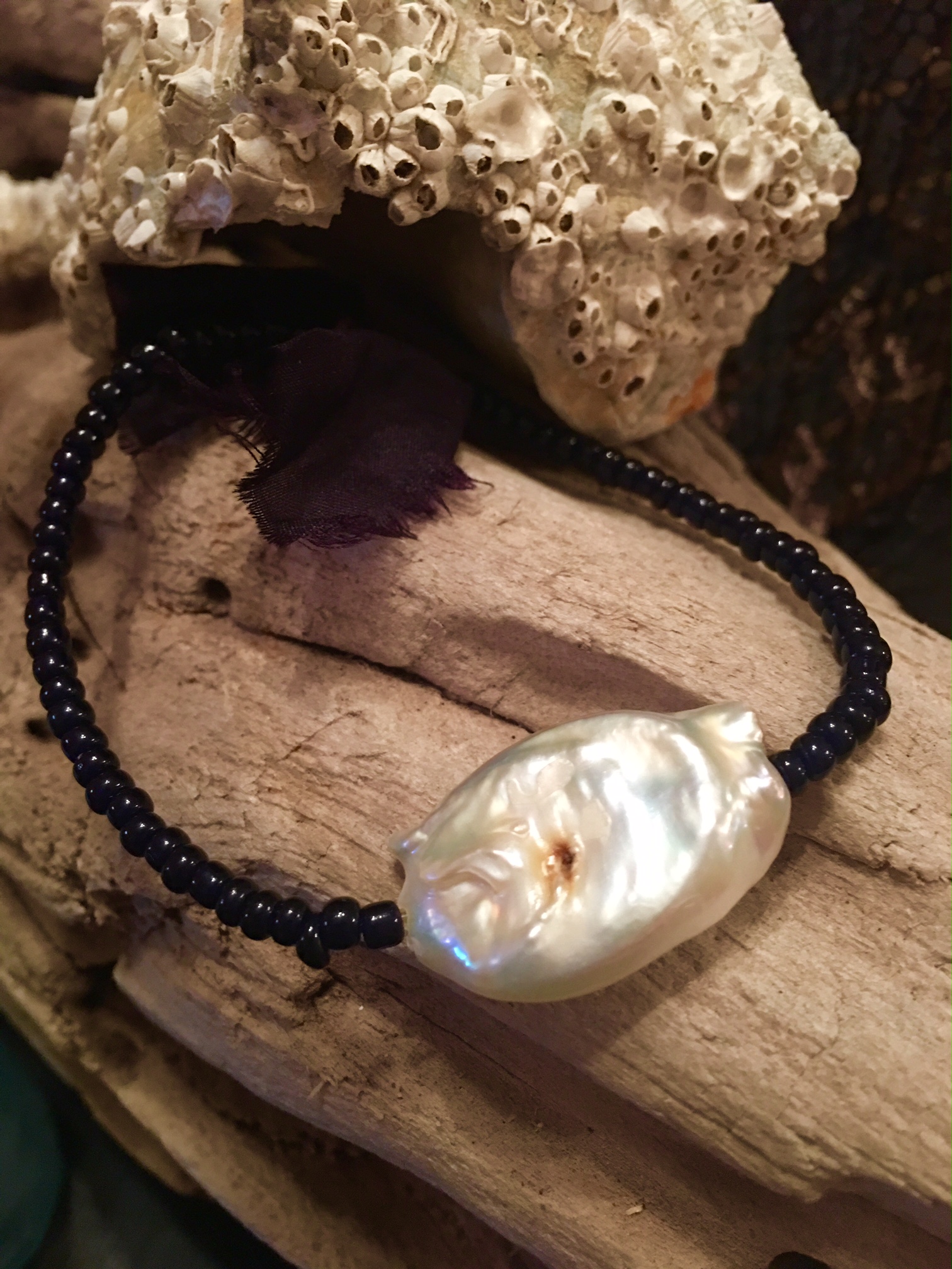 African Cobalt & Baroque Pearl