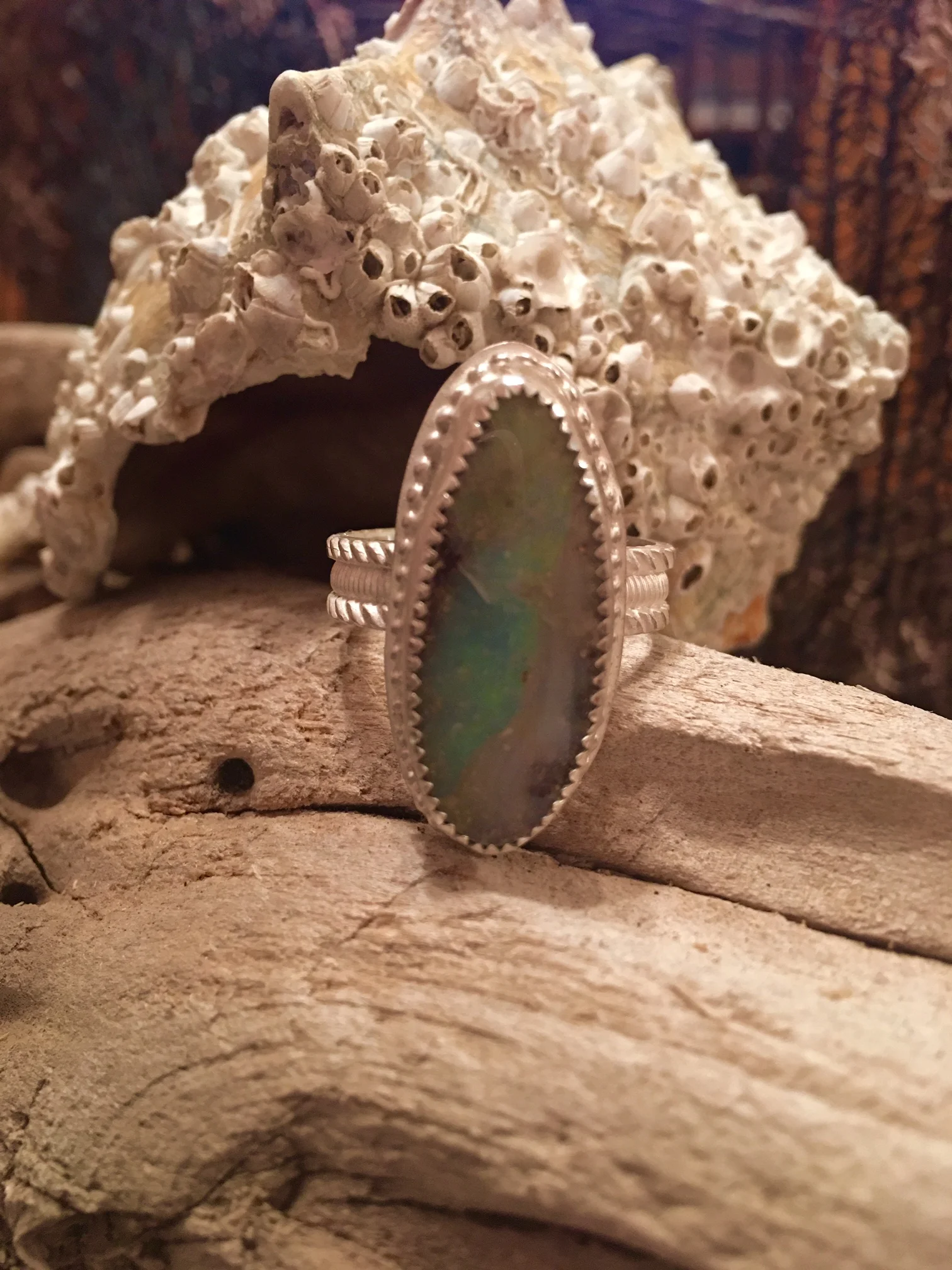 Ocean Boulder Opal Ring