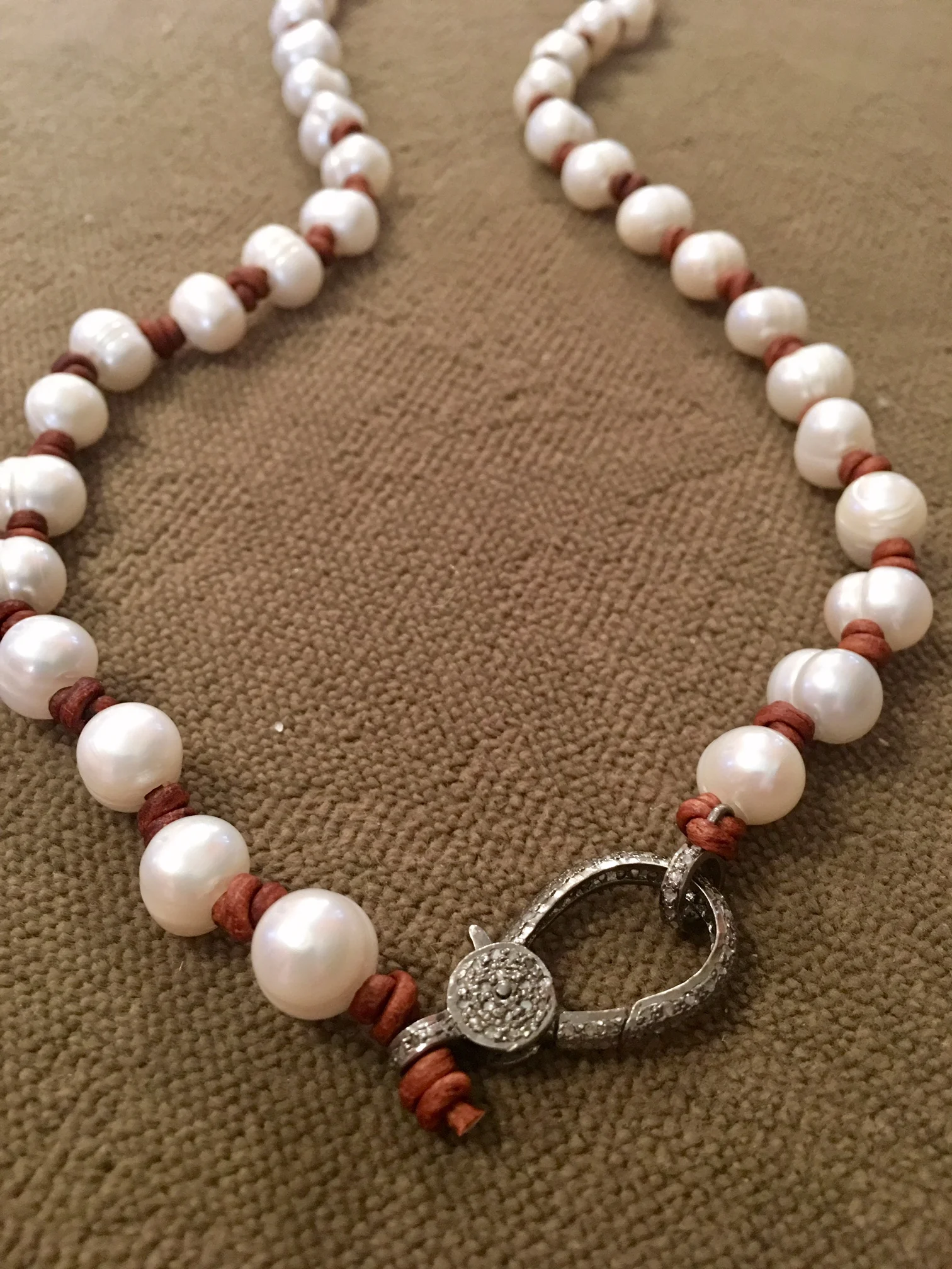 18" Freshwater Pearl with Pave Diamond clasp