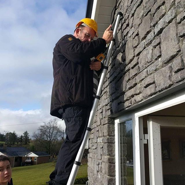 Dave checking a house in Fermanagh for hibernating bats.