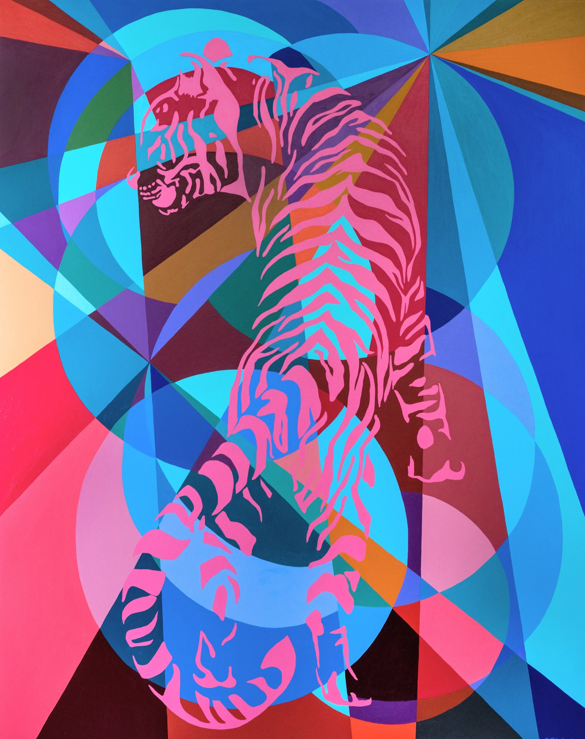 Pink Tiger , 2018. Acrylic on Canvas. 60 in. x 48 in.