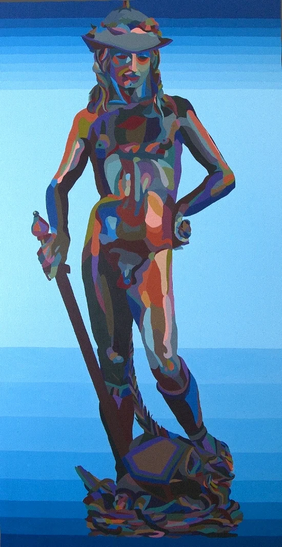 Gemini, David Air Gateway (Twin Bed), 2016 Acrylic on canvas, 74 in. x 40 in.