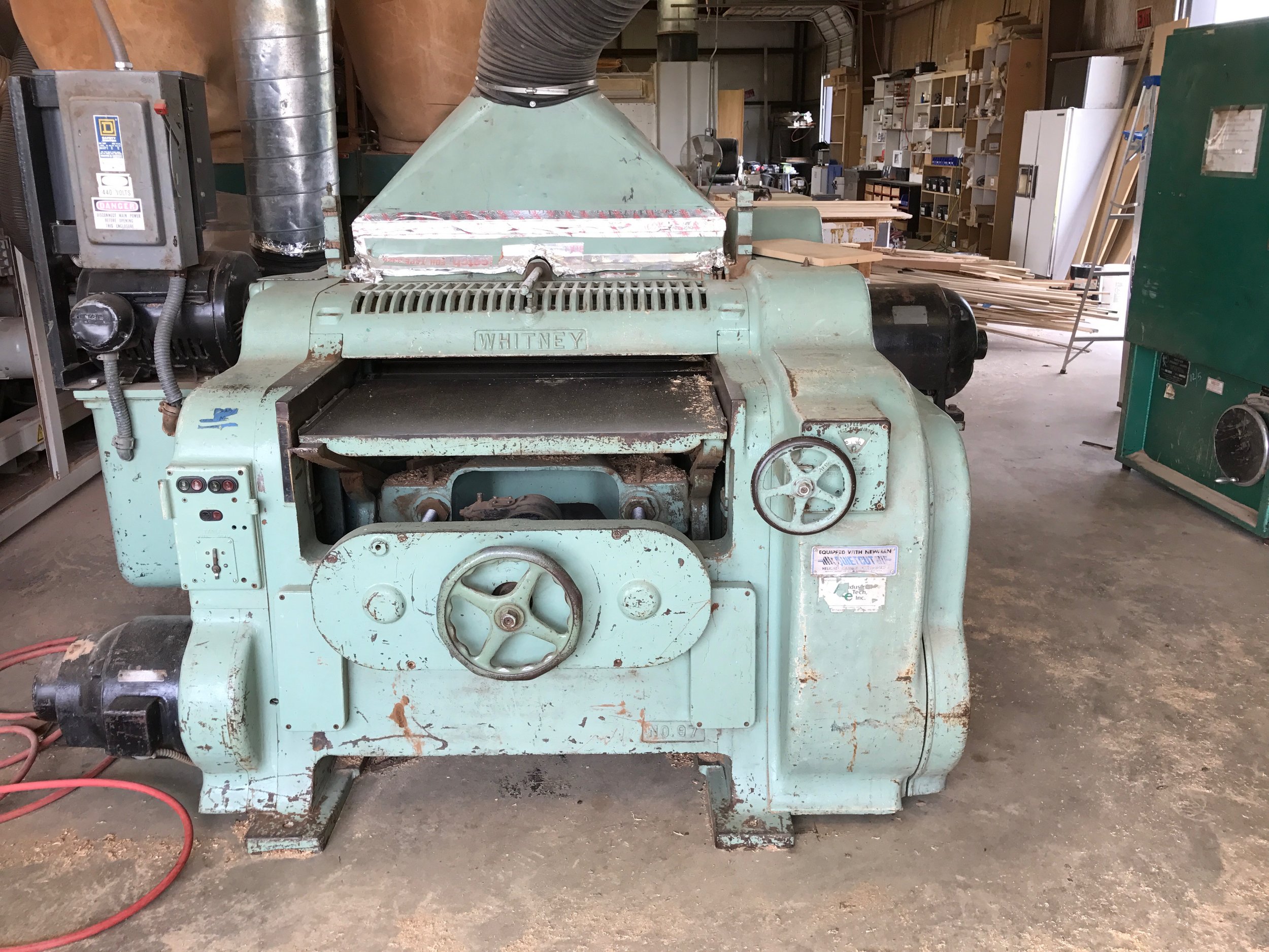 Baxter Whitney Double Headed Planer Wood Planing $120 Per Hour We can plane any board: max 34 inches wide by 6 inches thick