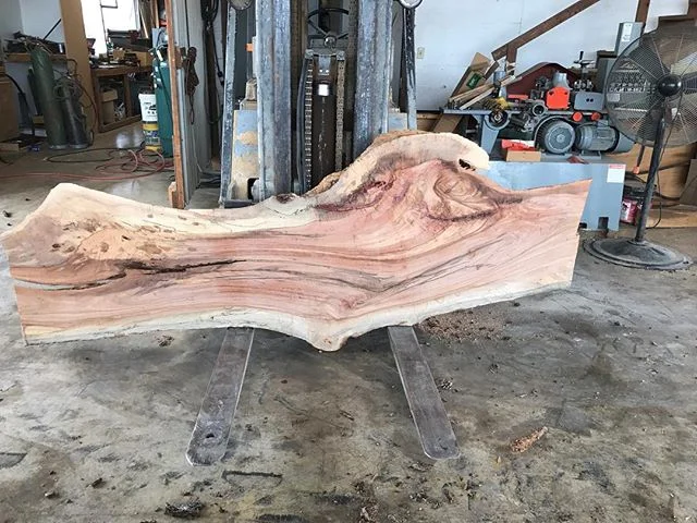 Spalted, burly Pecan. #slabtable #bigslabs #woodworking #sanger #denton #forsale #askaboutourwood