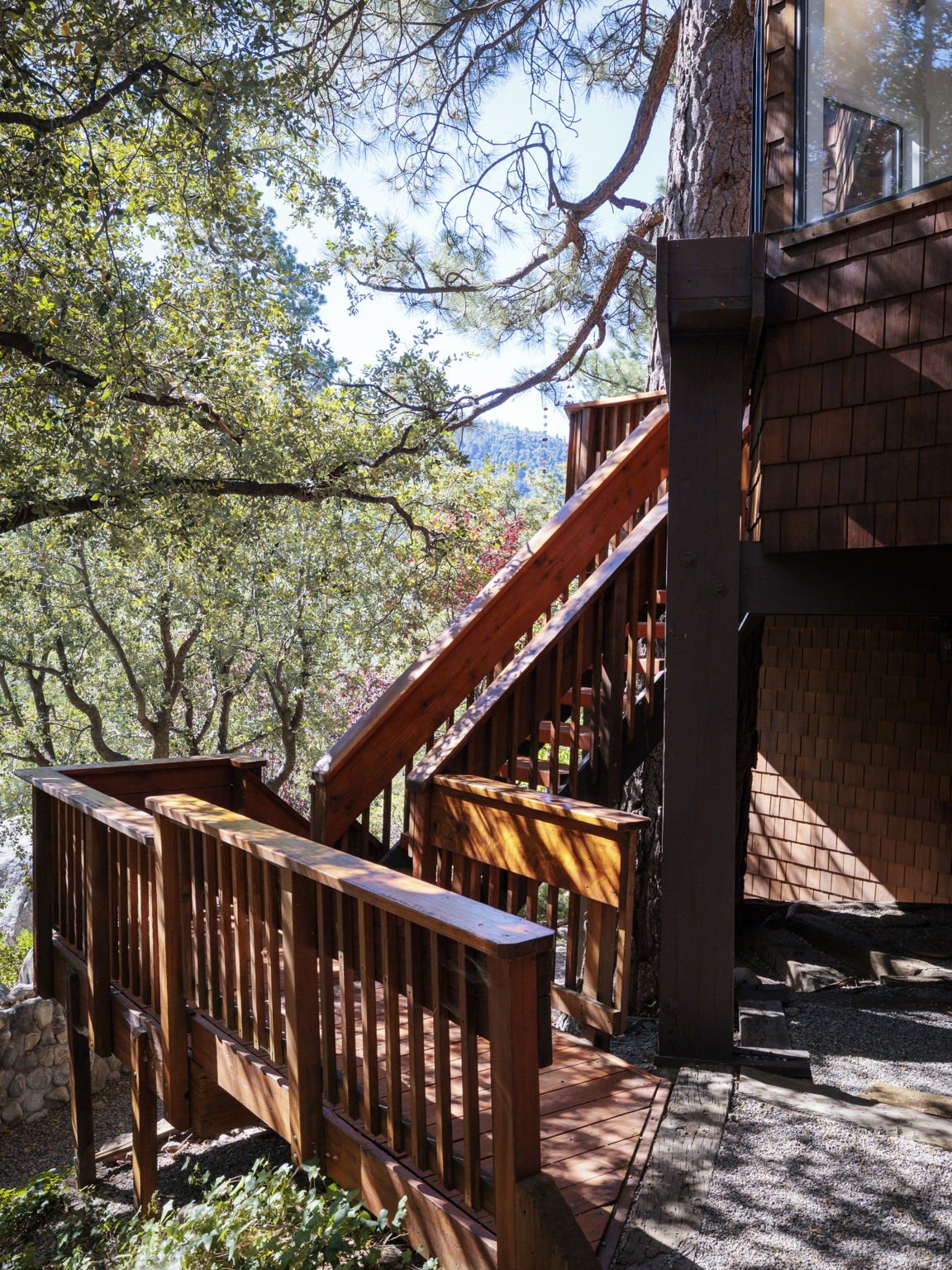 Exterior Staircase Dennis McGuire Cabin Idywild