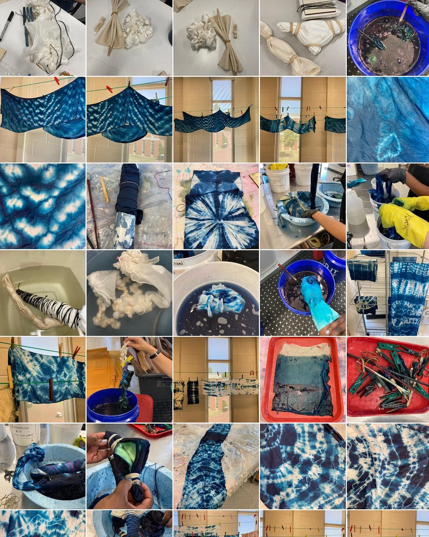 Feel lucky to be @unccharlotte with @rothrockristin to share indigo and shibori with very engaged students! Thanks for having me! 💙💙🪣🌀

#unccart #indigo #naturaldye #shibori #resist #surfacedesign #colorstudies