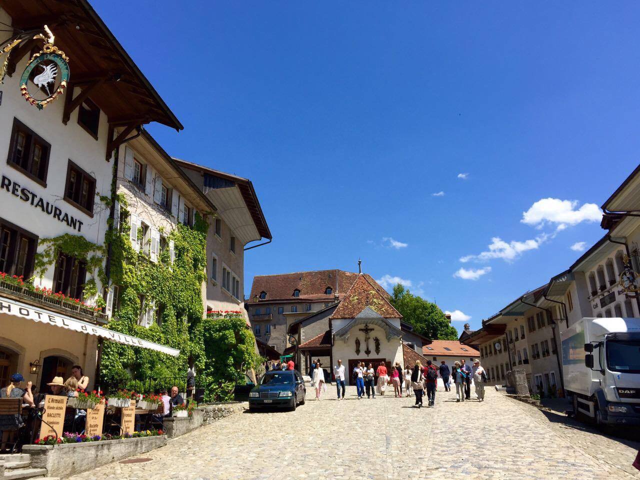 The town center is as quaint as its cobblestoned roads.