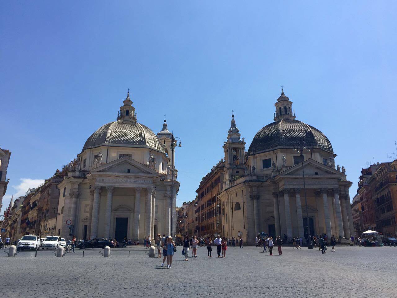 Piazza del Popolo, the two churches of Santa Maria 