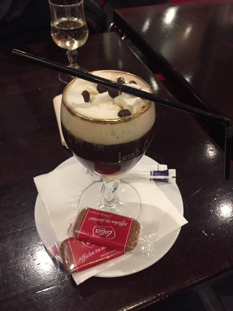 Irish coffee, at a French bistro in Paris