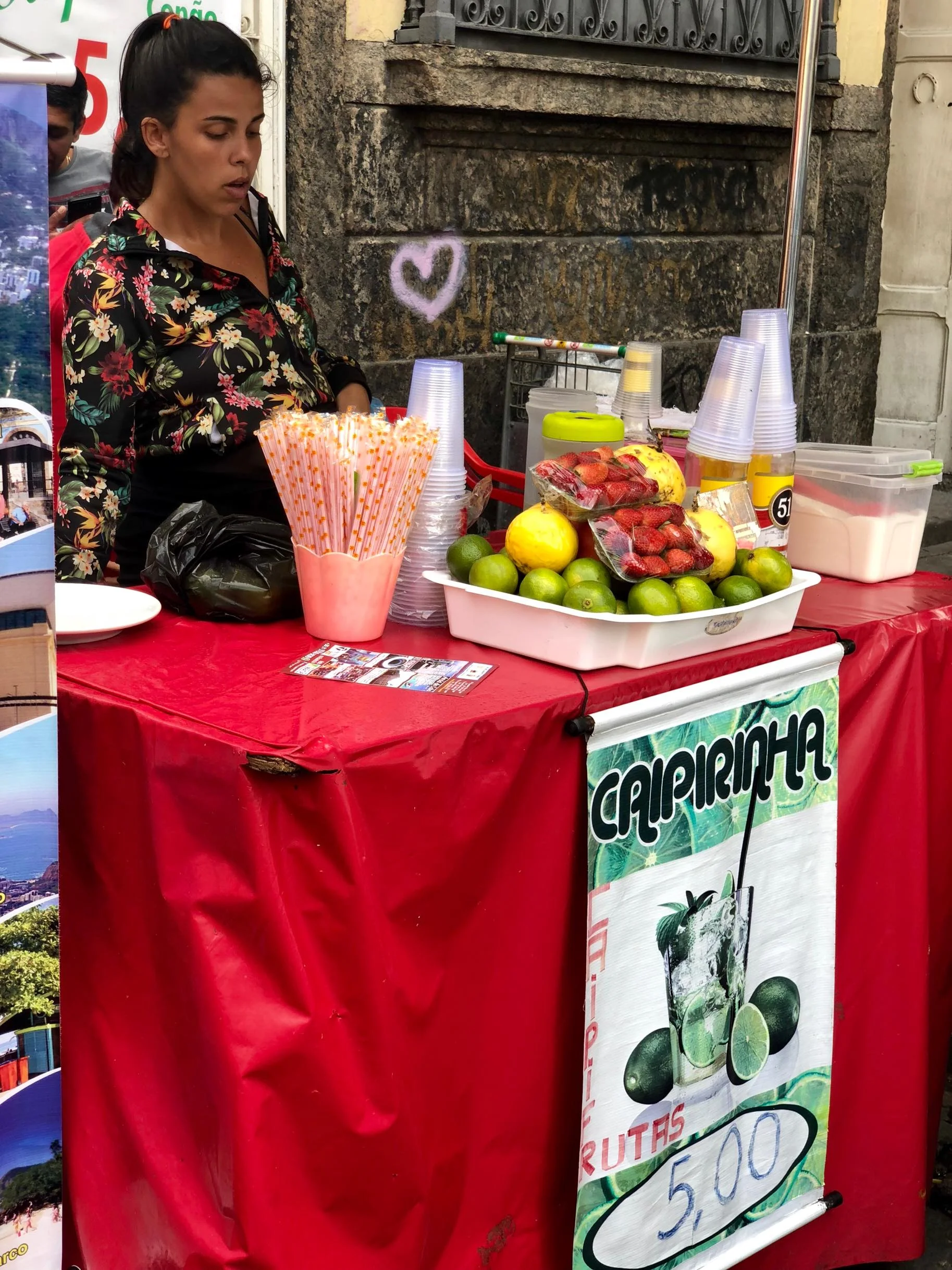 This enterprising lady set up shop at the base of the Selaron Steps.