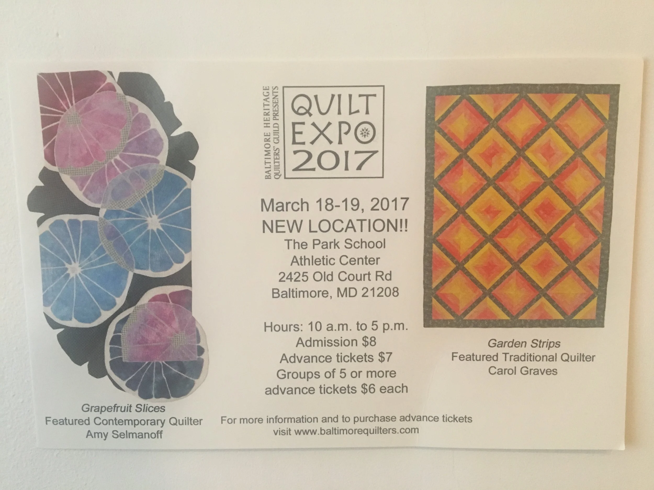 Check out the BHQG Quilt Expo coming to Baltimore in March!