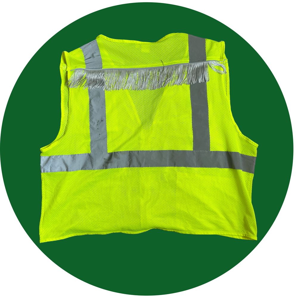 Upcycled Fringe Safety Vest (XL) — Vivien Wise