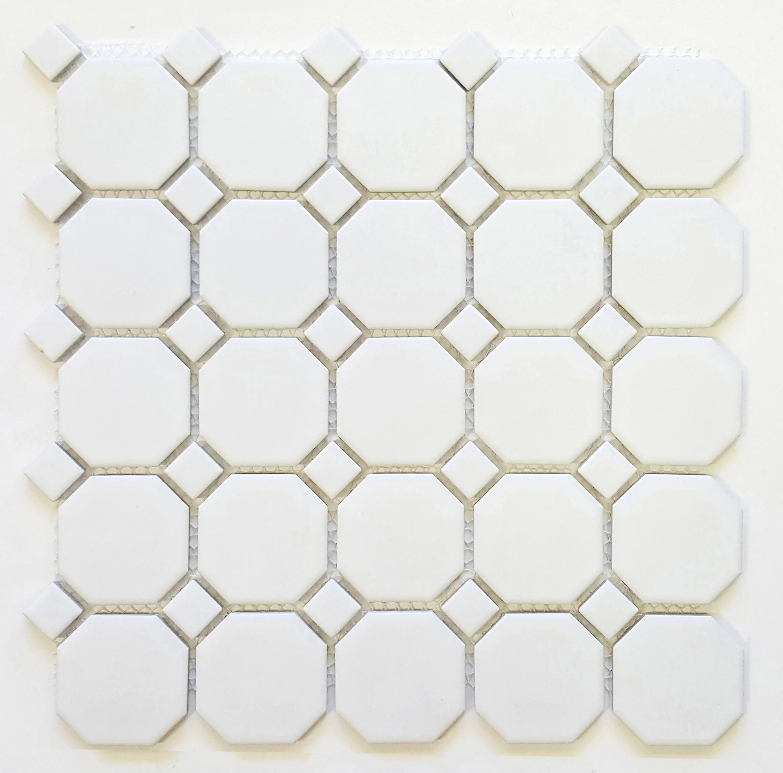 OCT-512 Octagon 2-1/4" Matte White w/ Matte White Dot