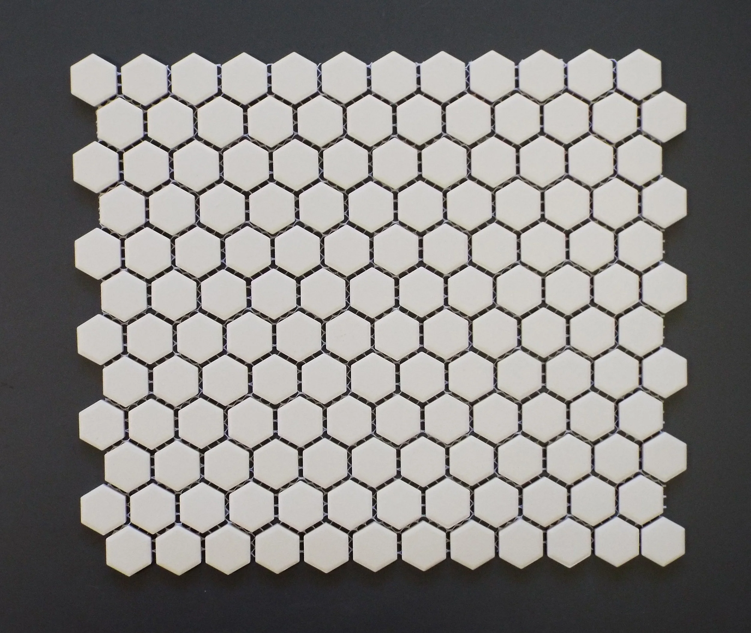 Unglazed - White 1" Hexagon