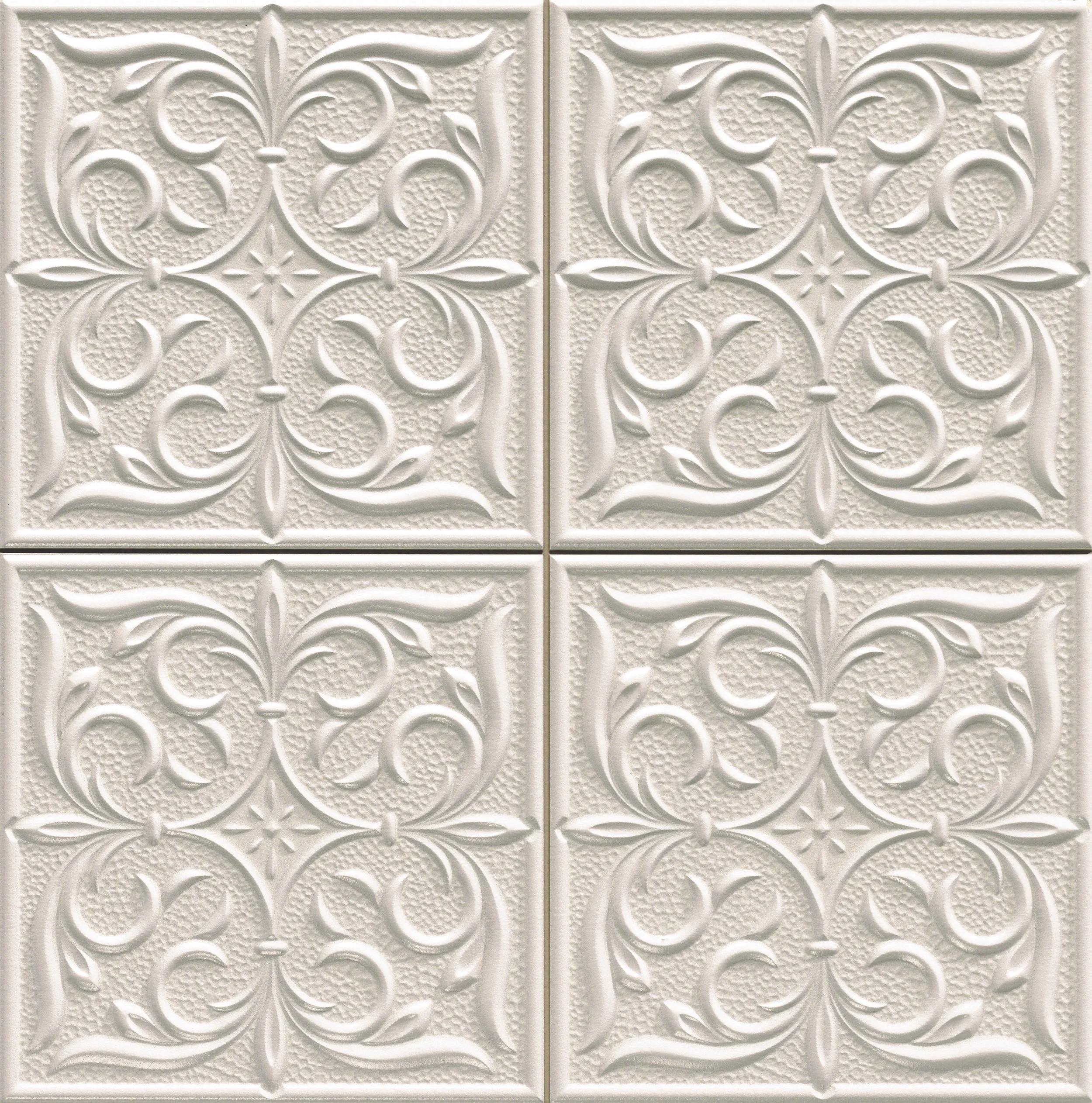 Muse Lis White - 13” x 13” Porcelain (shown as one piece)