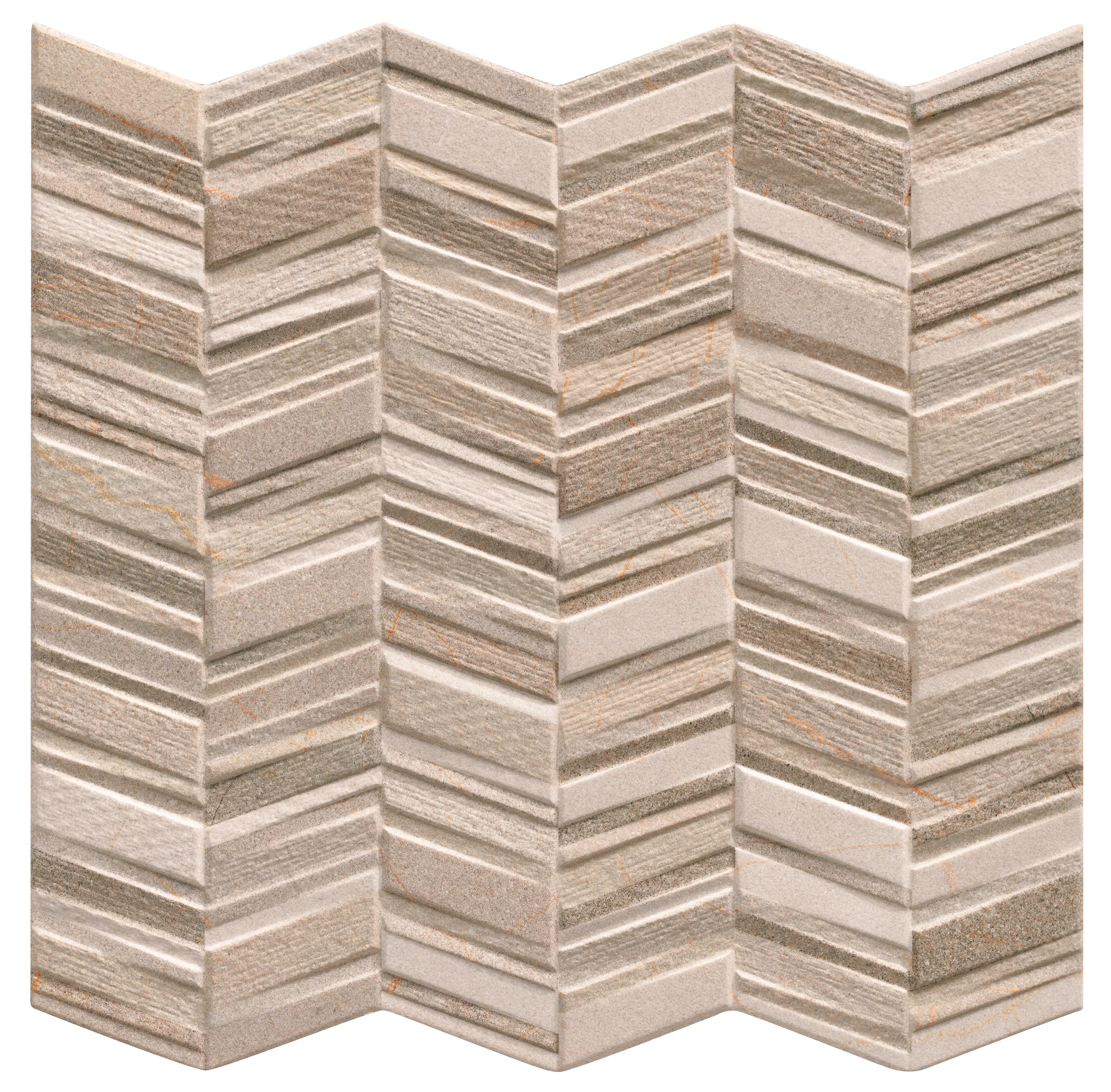 Chevron Earth - 17” x 17” Porcelain (shown as one piece)