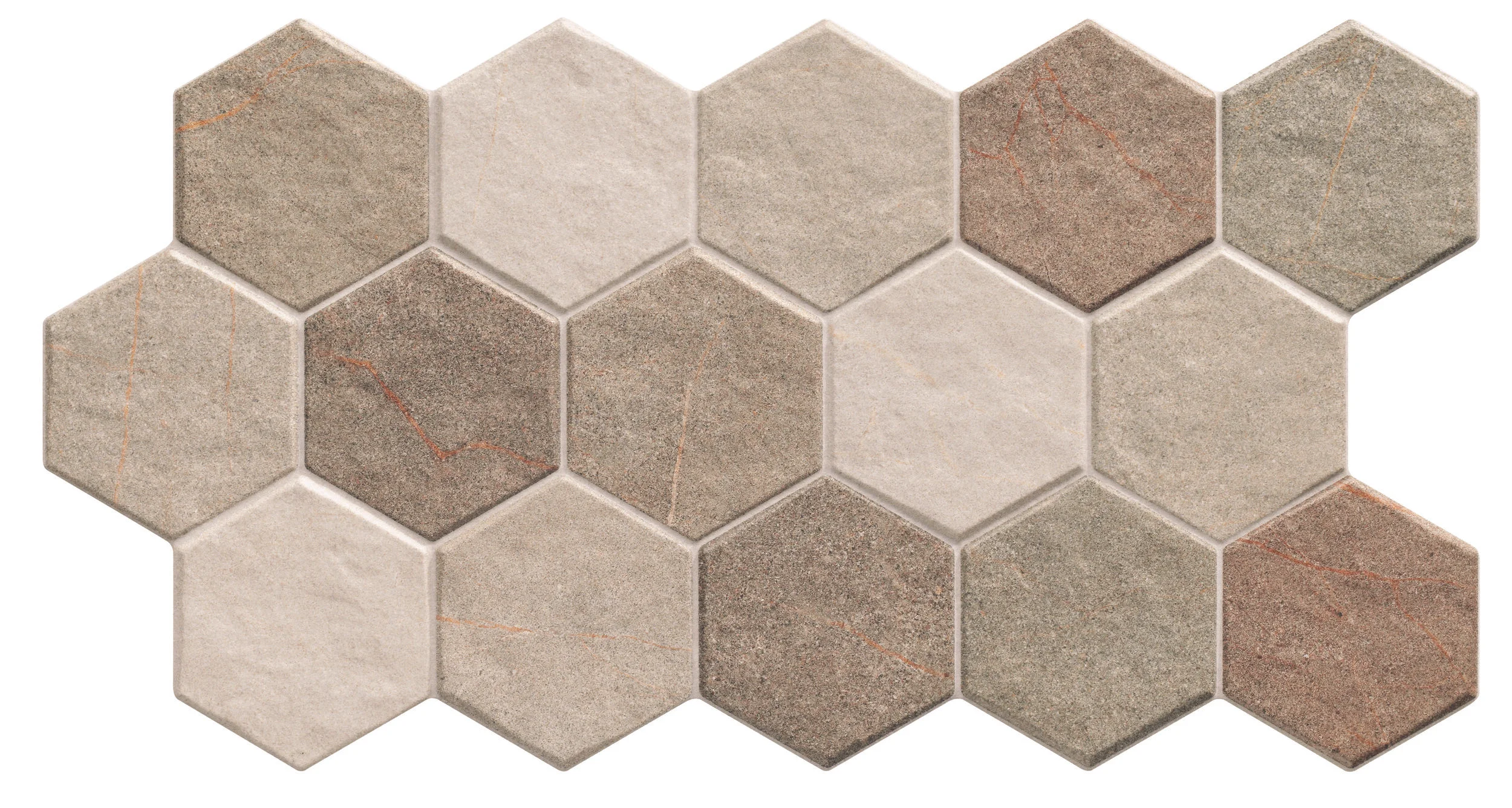 Hex Earth - 10” x 20” Porcelain (shown as one piece)