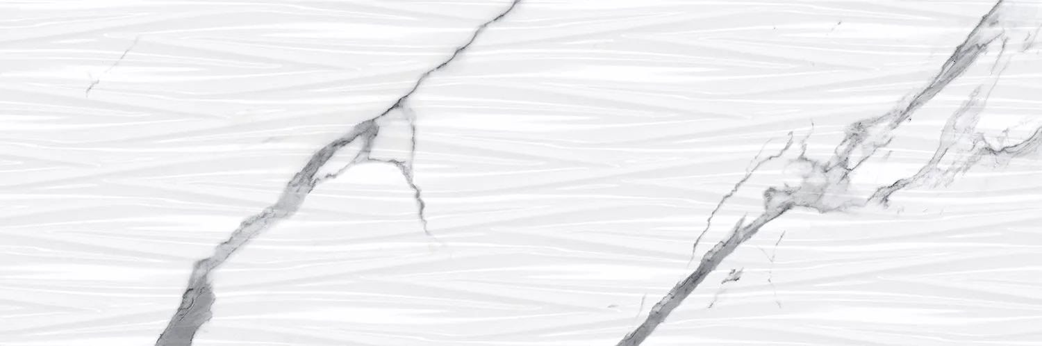 Statuario - 12” x 36” Deco Glossy Ceramic Wall Tile