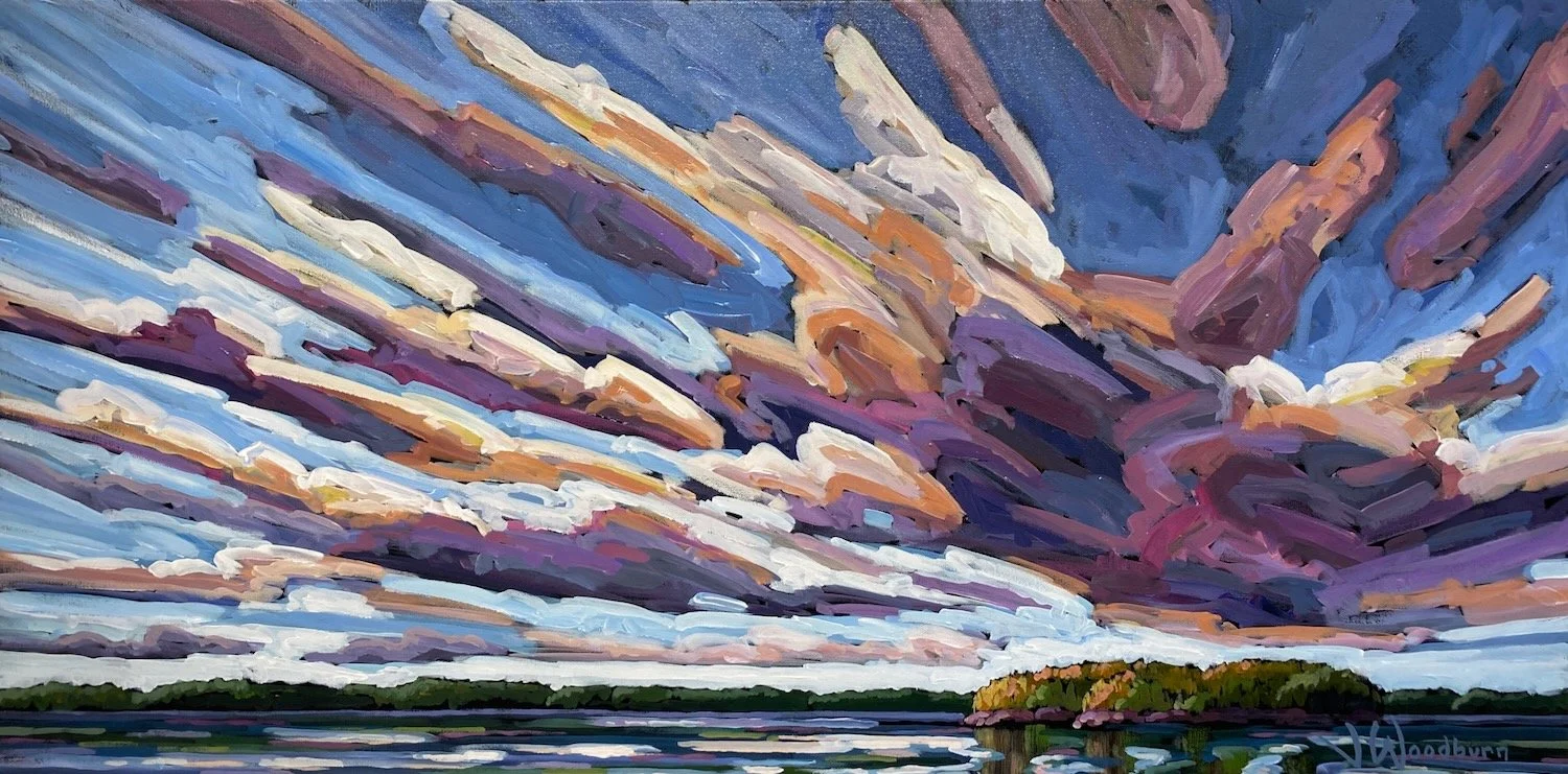 Evenfall 18"x36" Acrylic on Canvas, Autumn Art Sale at McMichael Gallery $1100