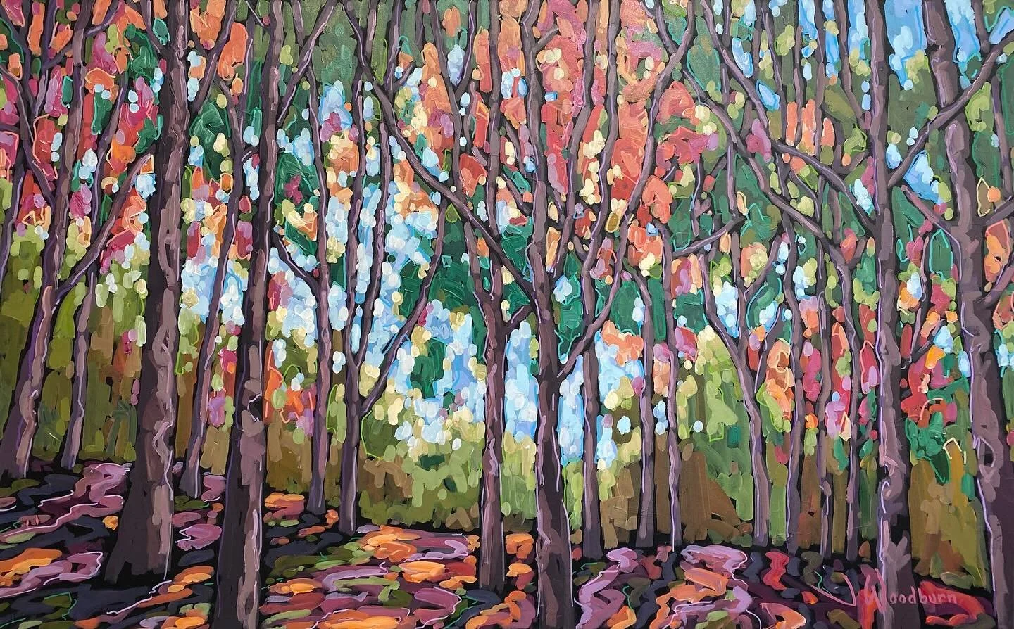 Happy Thanksgiving weekend!  I have lots to be thankful for this year, and I hope you do too.
Fall Into View opens @kultiqstudio this weekend, and runs until November 1. 
Autumn Calling 
30”x48” Acrylic on Canvas
Available @kultiqstudio