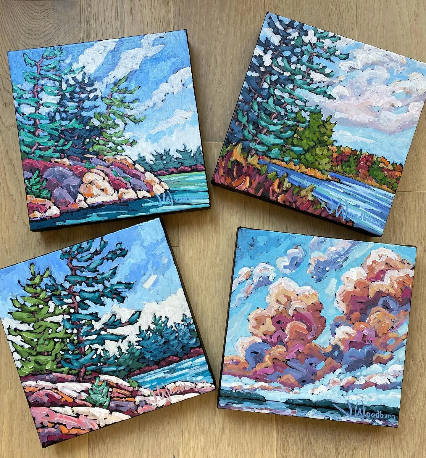 A few more 12”x12” paintings heading to @loftgalleryart in time for their annual Square Foot Show, where over 650 paintings will be available for only $185+tax! Show opens online at 5pm on Saturday, November 8. 
Back to the moment at han