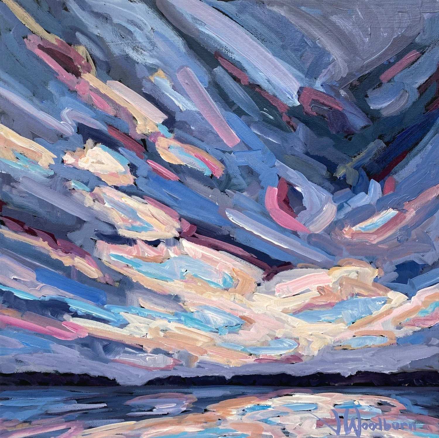 Liquid Sky 16"x16" Acrylic on Canvas, Loft Gallery $475