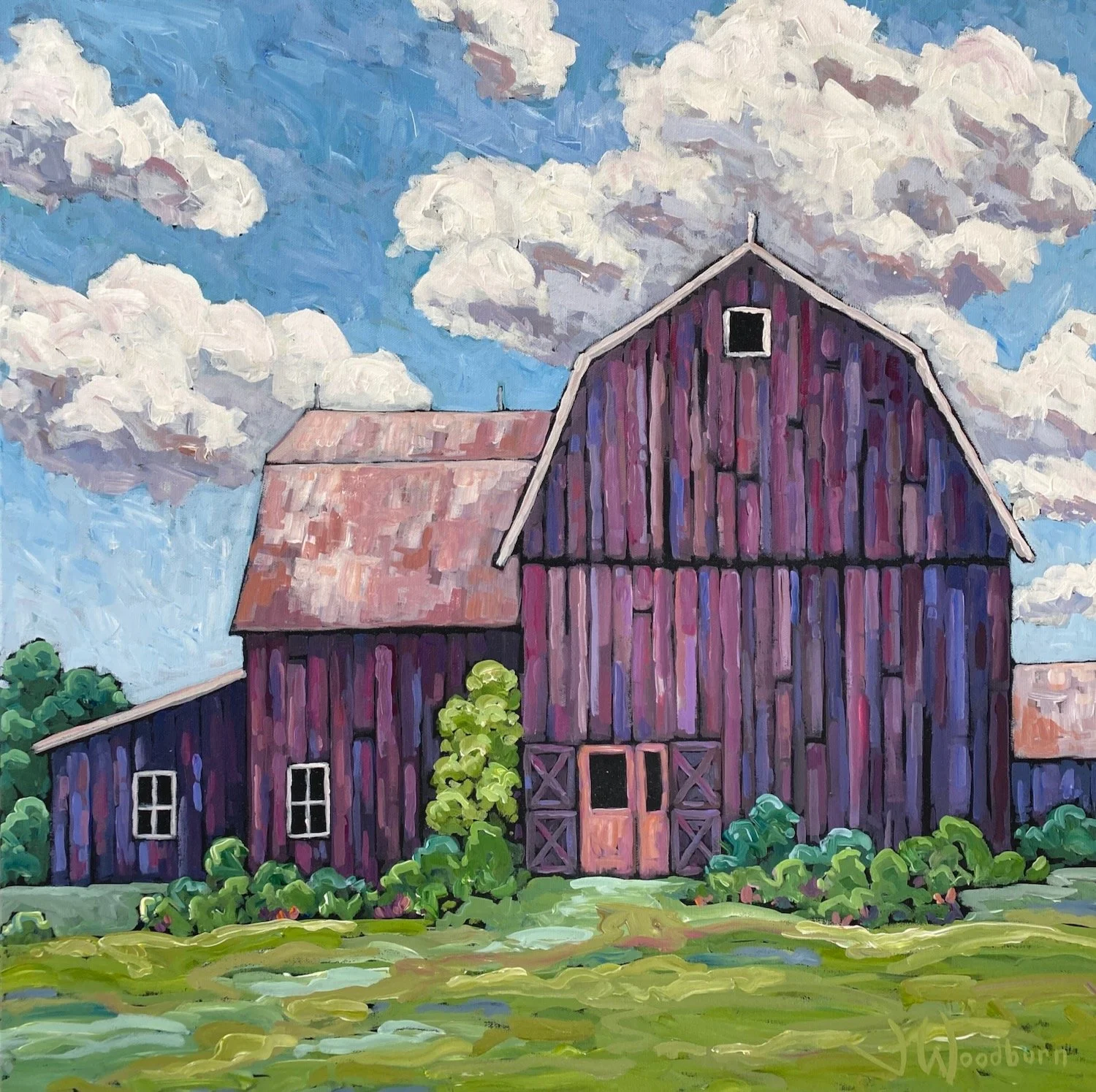 A Good Vintage 24"x24" Acrylic on Canvas, County Creative Gallery $1050